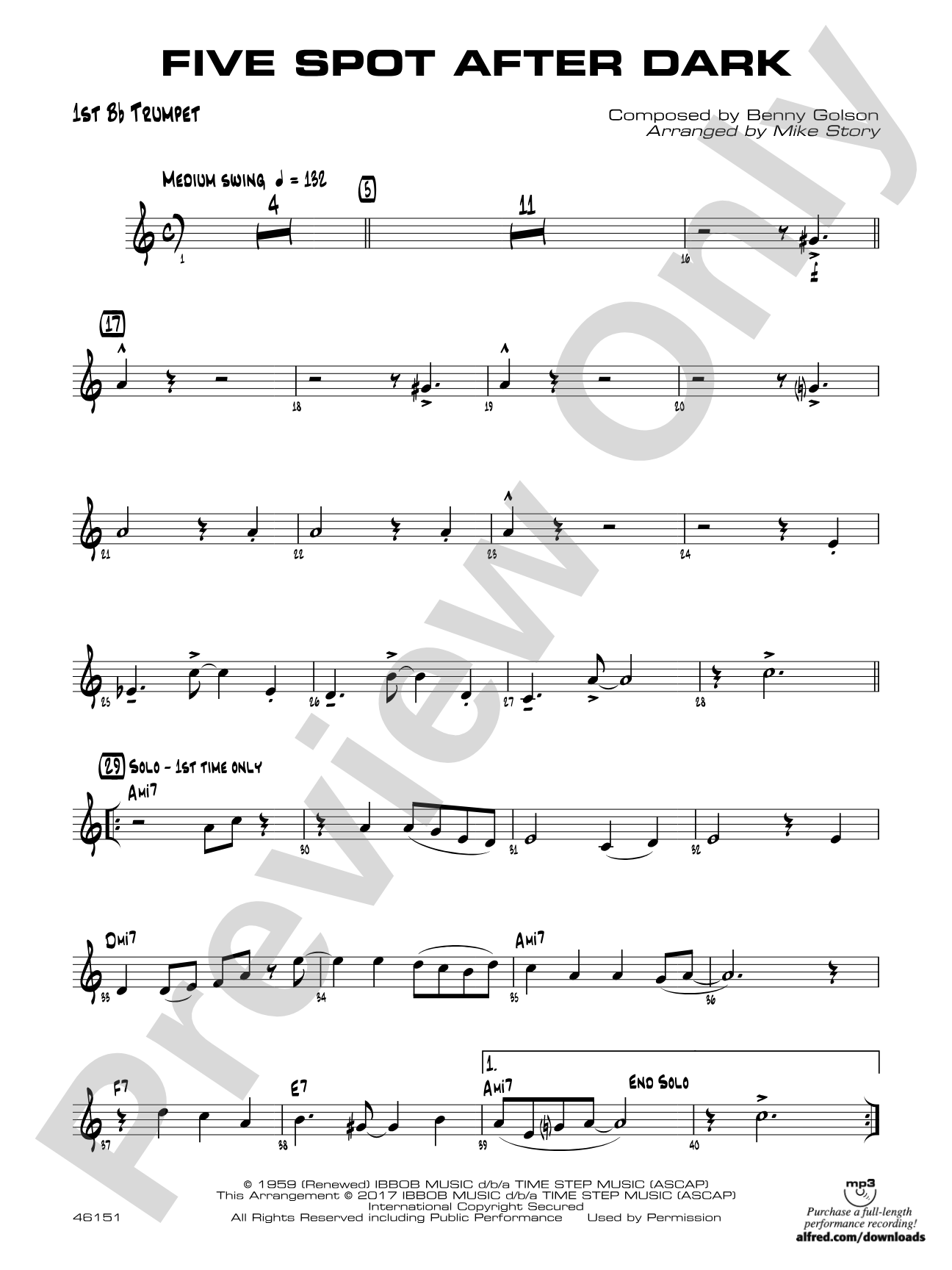 Five Spot After Dark: 1st B-flat Trumpet