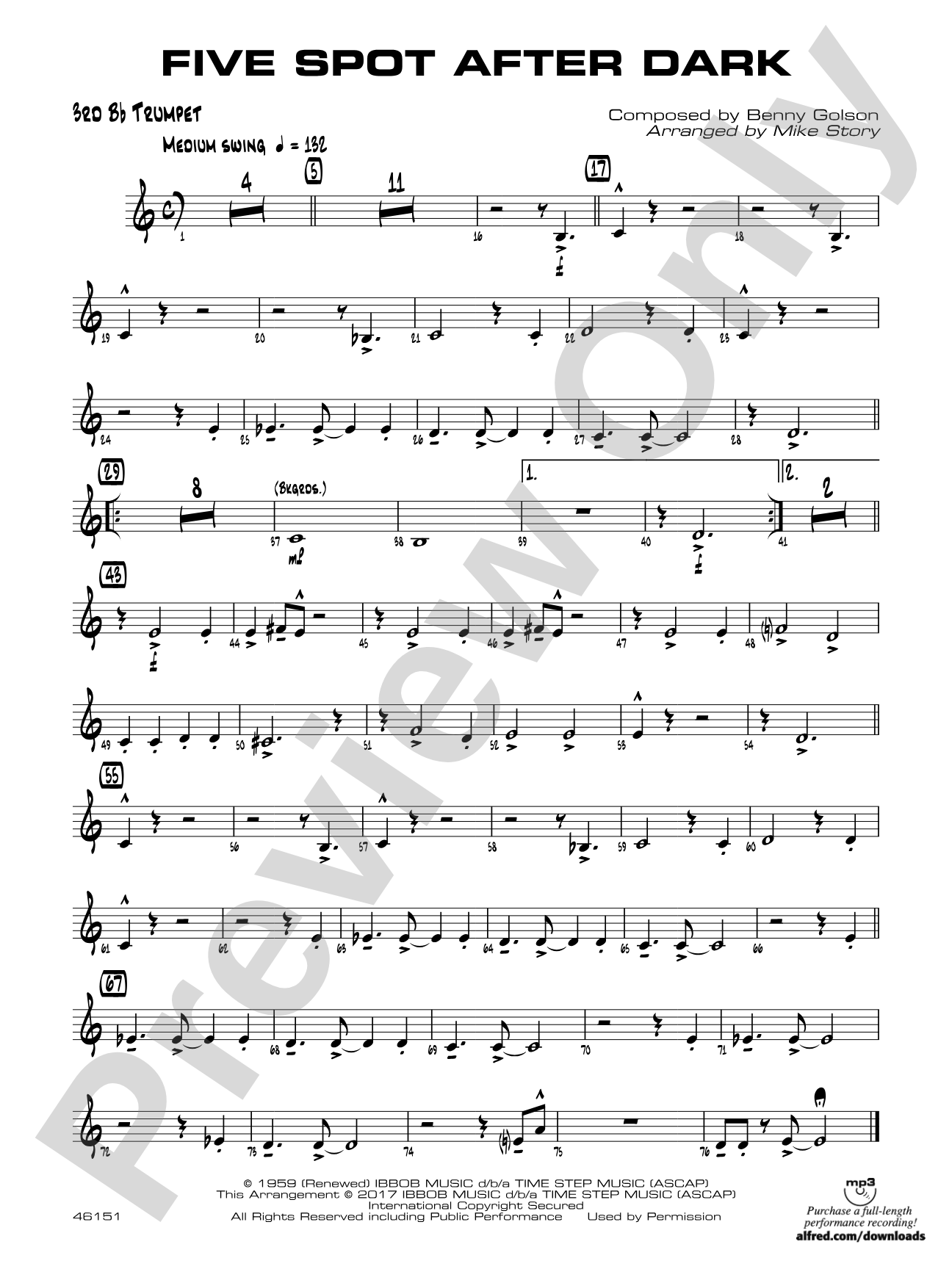 Five Spot After Dark: 3rd B-flat Trumpet