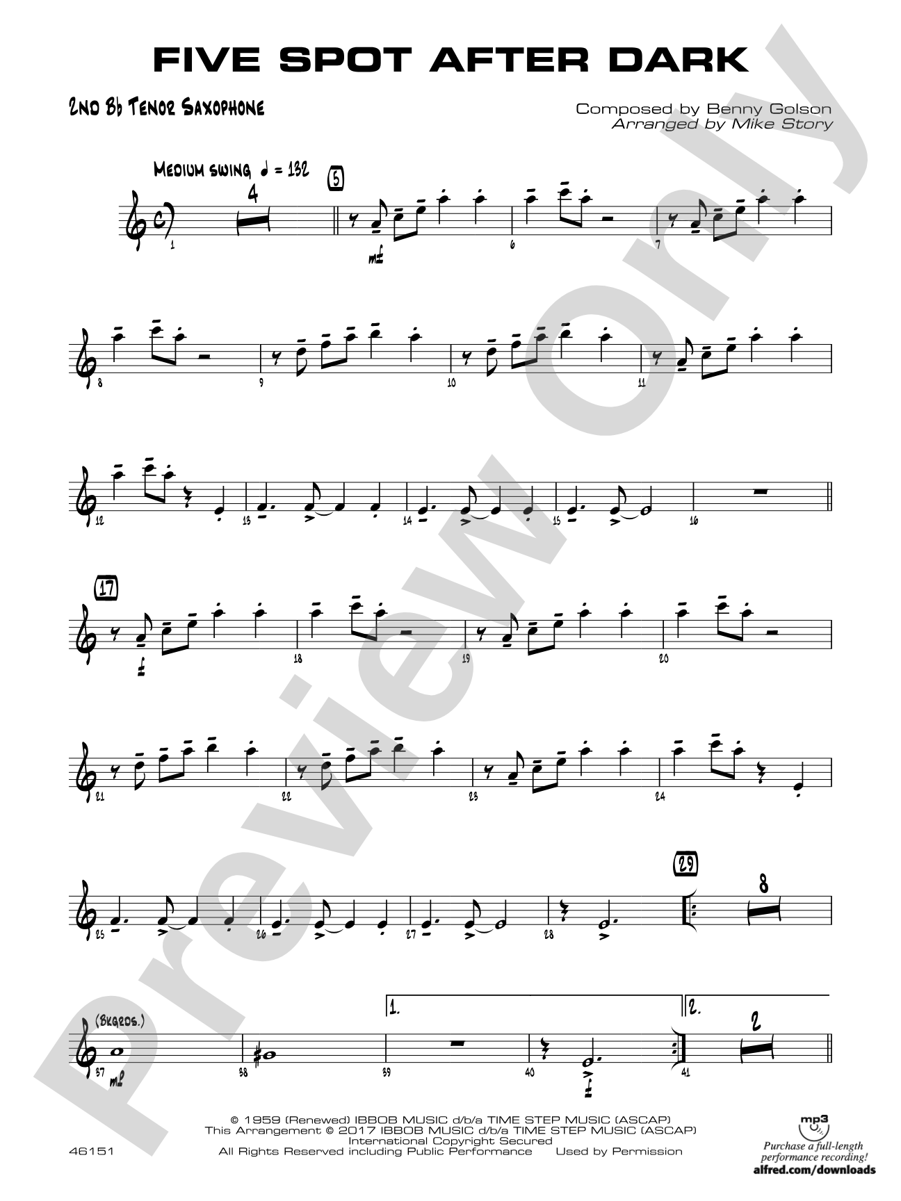 Five Spot After Dark: 2nd B-flat Tenor Saxophone