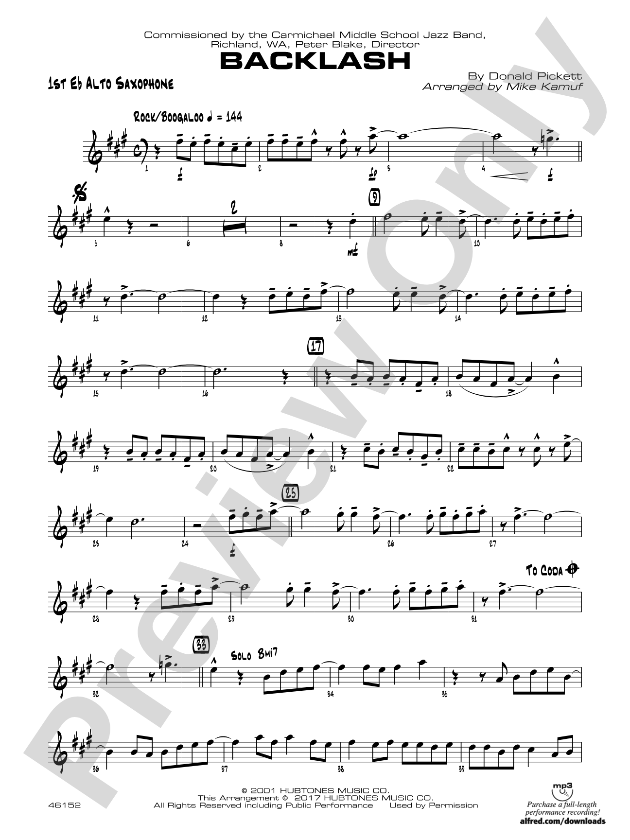 Backlash: E-flat Alto Saxophone