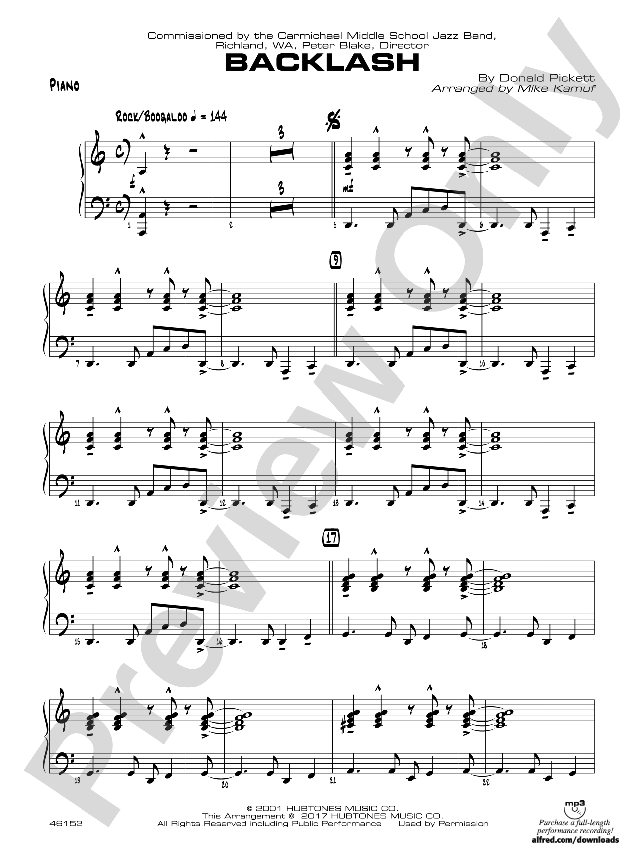 Backlash: Piano Accompaniment