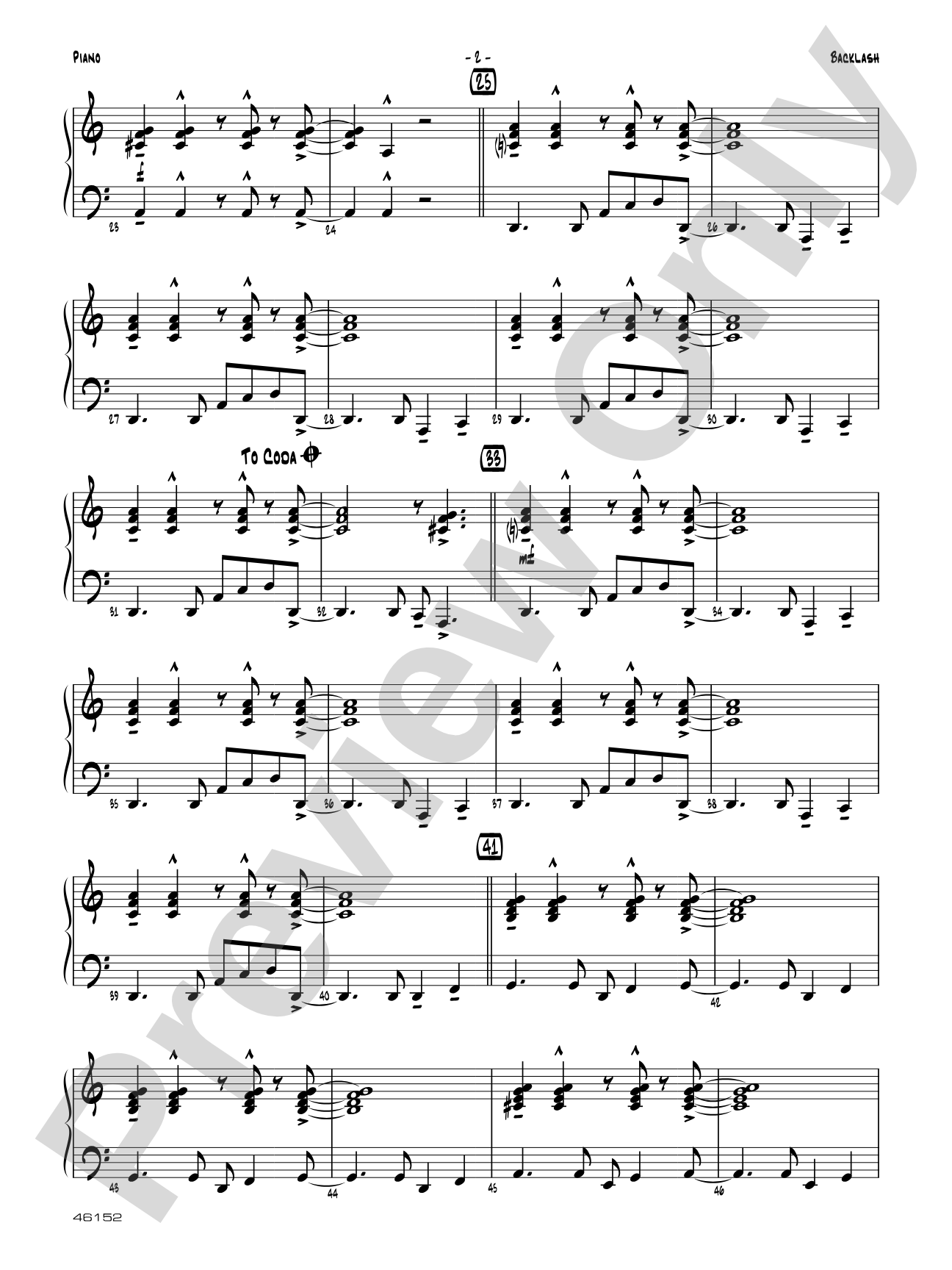 Backlash: Piano Accompaniment