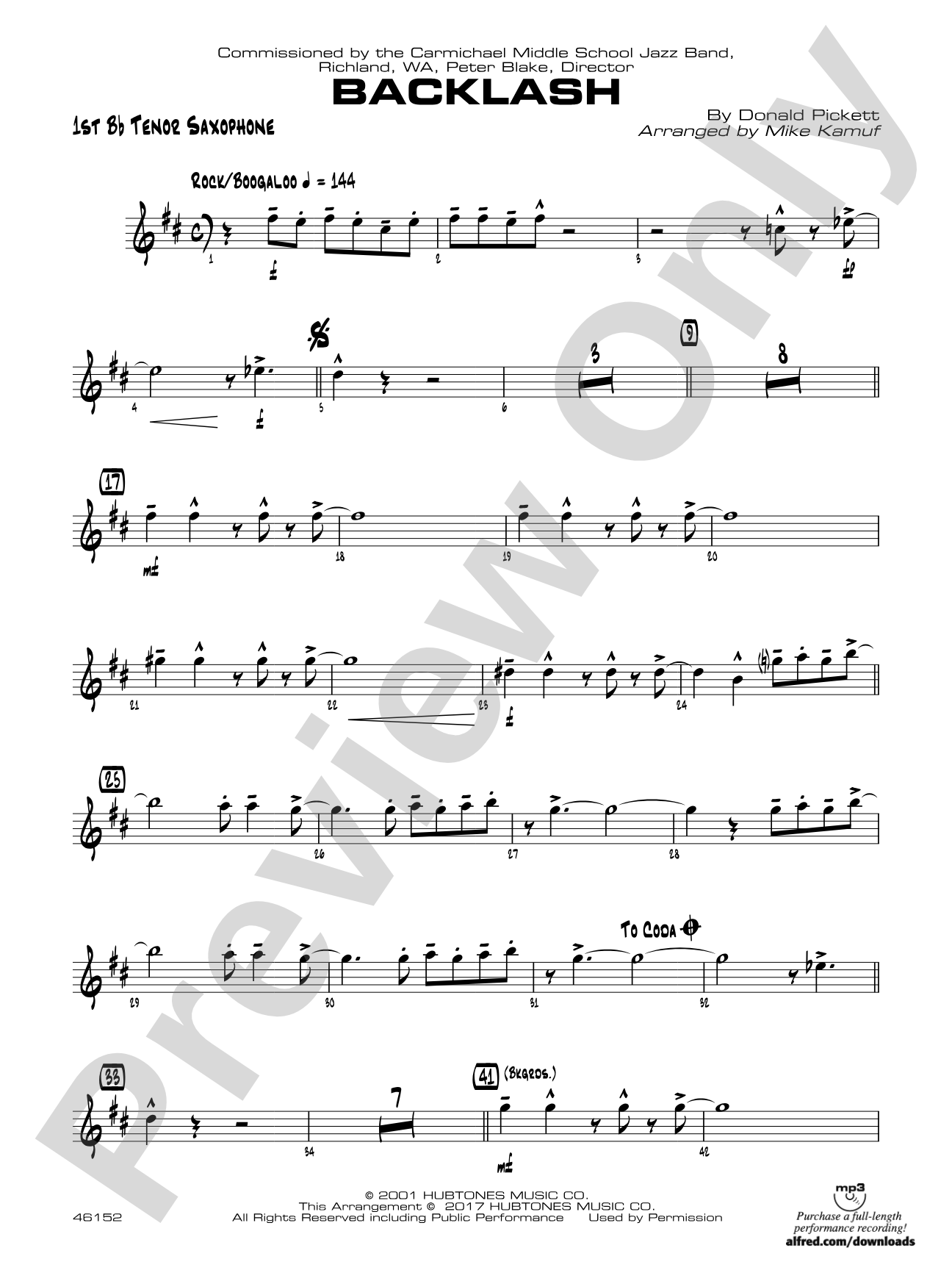 Backlash: B-flat Tenor Saxophone