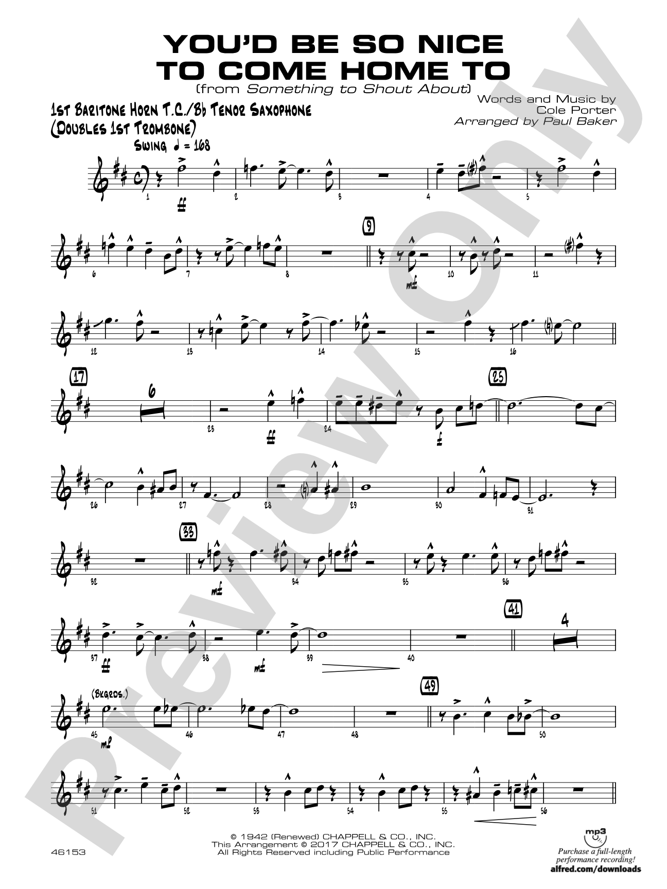 You'd Be So Nice to Come Home To: Baritone T.C.