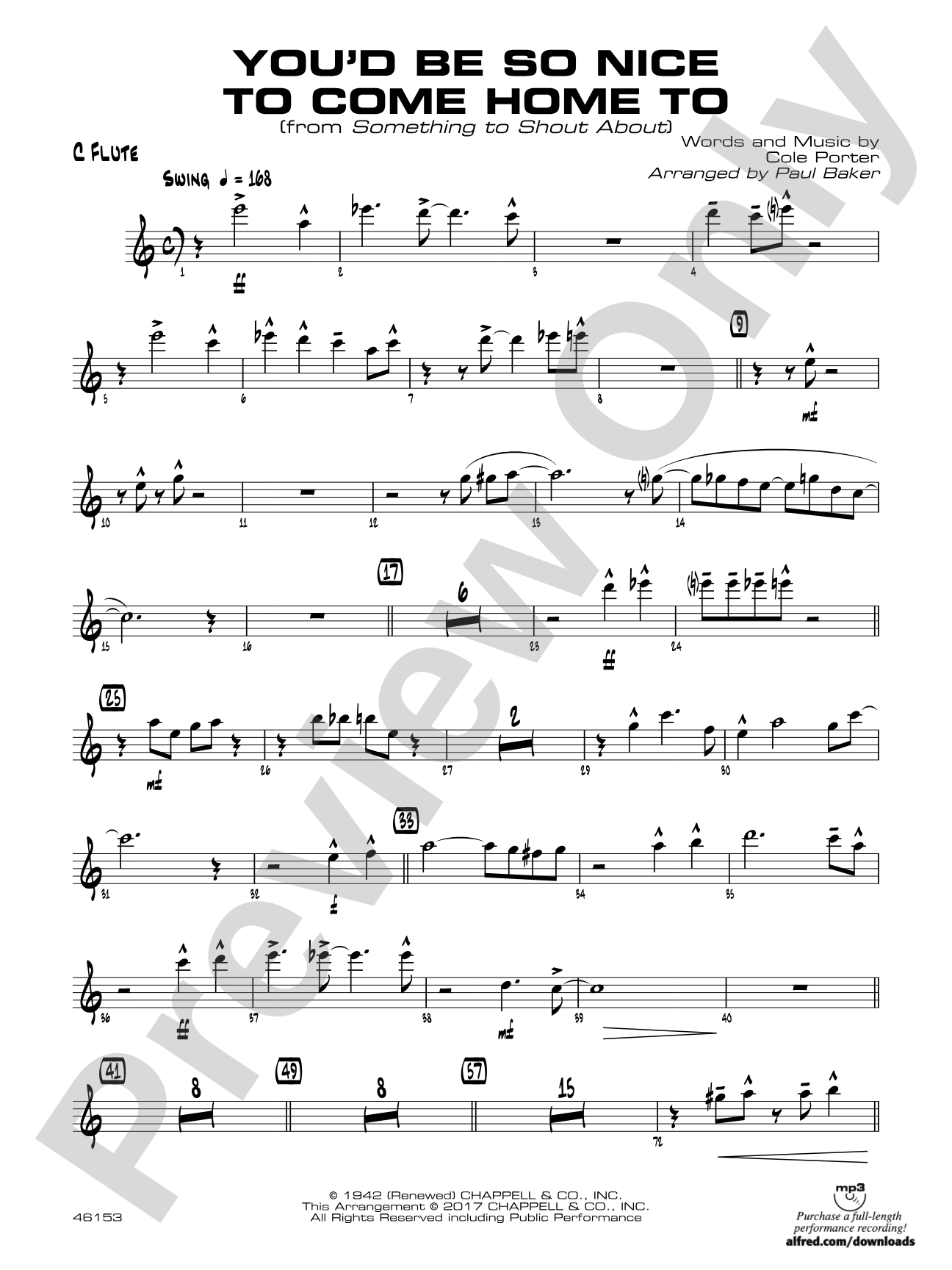 You'd Be So Nice to Come Home To: Flute