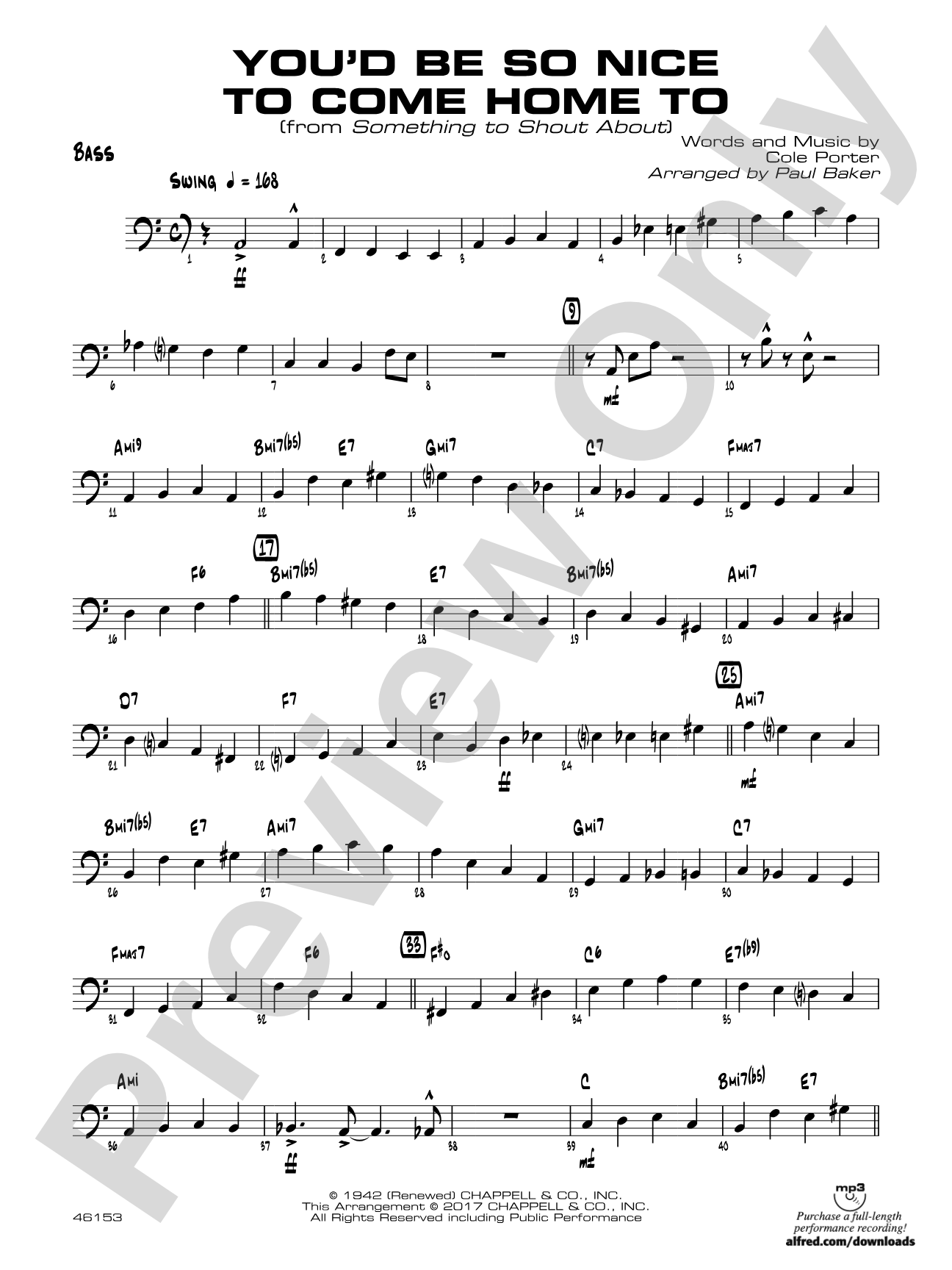 You'd Be So Nice to Come Home To: String Bass