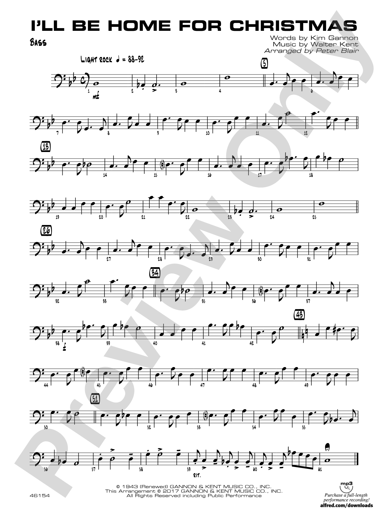I'll Be Home for Christmas: String Bass