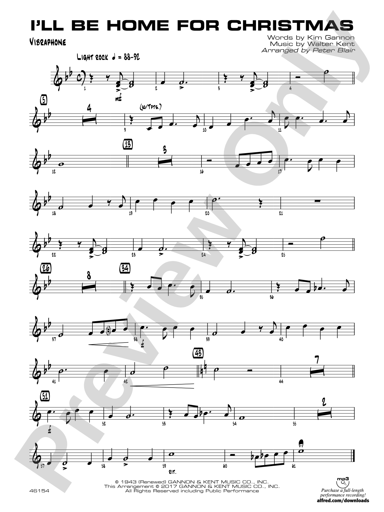 I'll Be Home for Christmas: Vibraphone