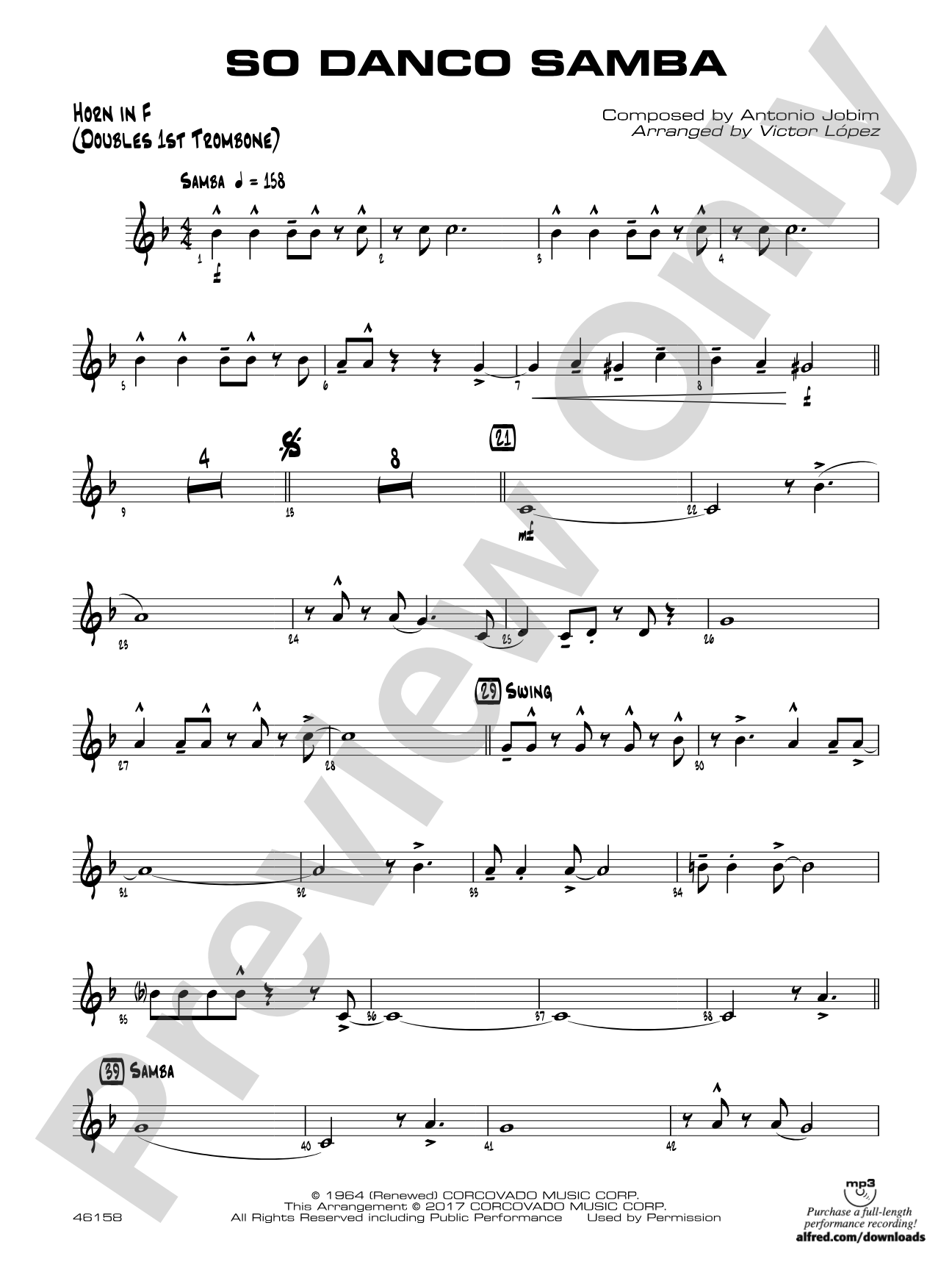 So Danco Samba: 1st F Horn