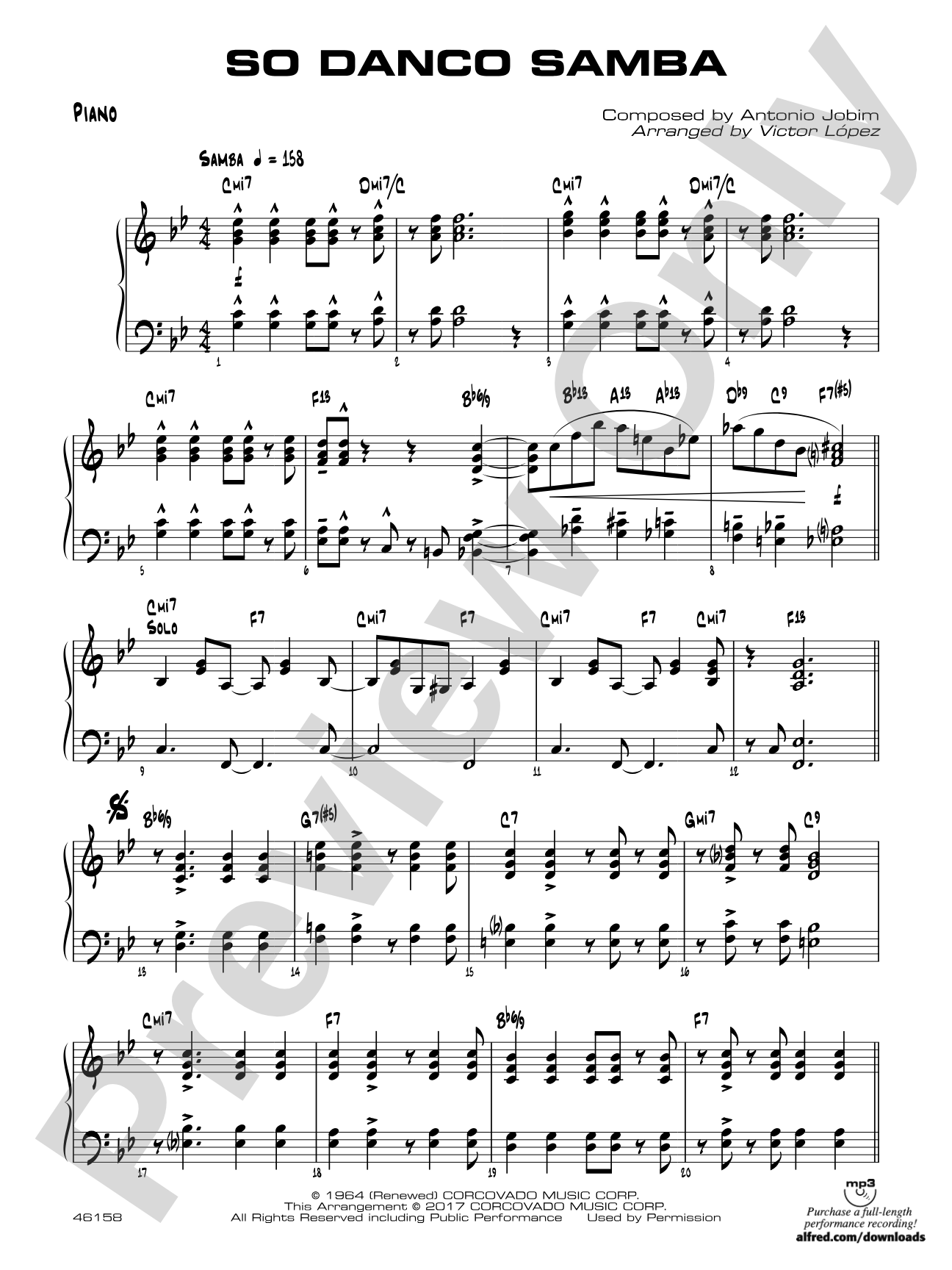 So Danco Samba: Piano Accompaniment