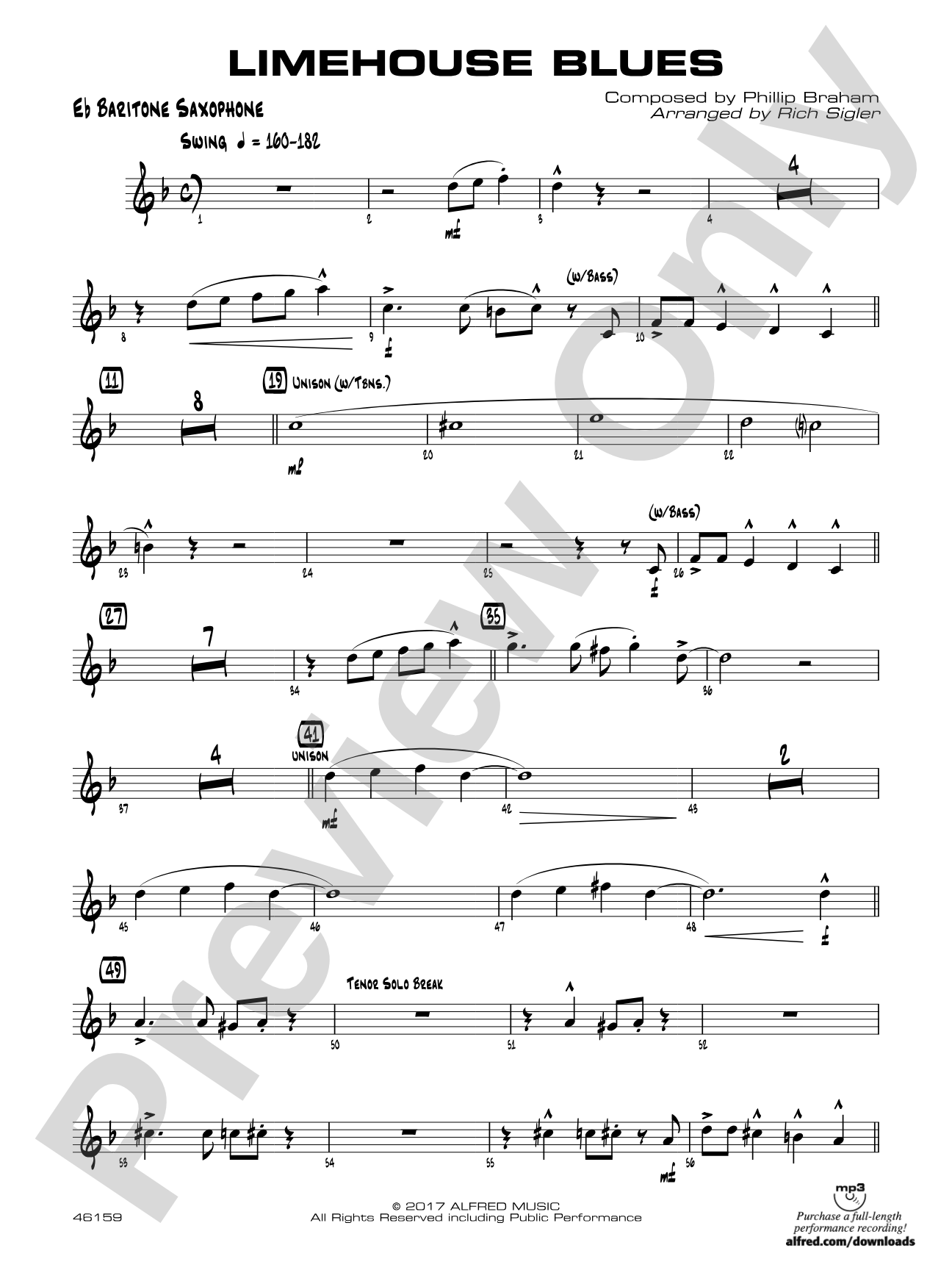 Limehouse Blues: E-flat Baritone Saxophone