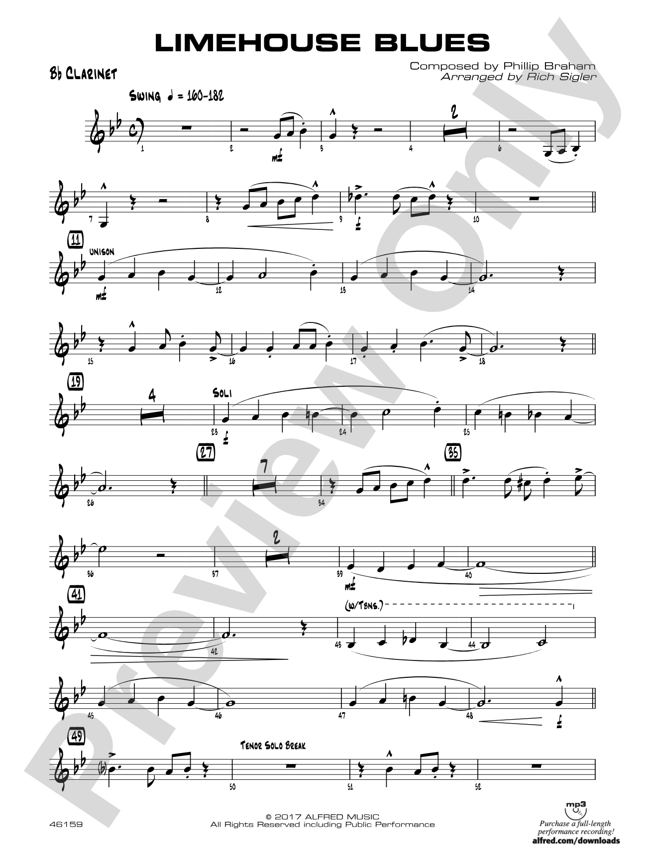 Limehouse Blues: 1st B-flat Clarinet
