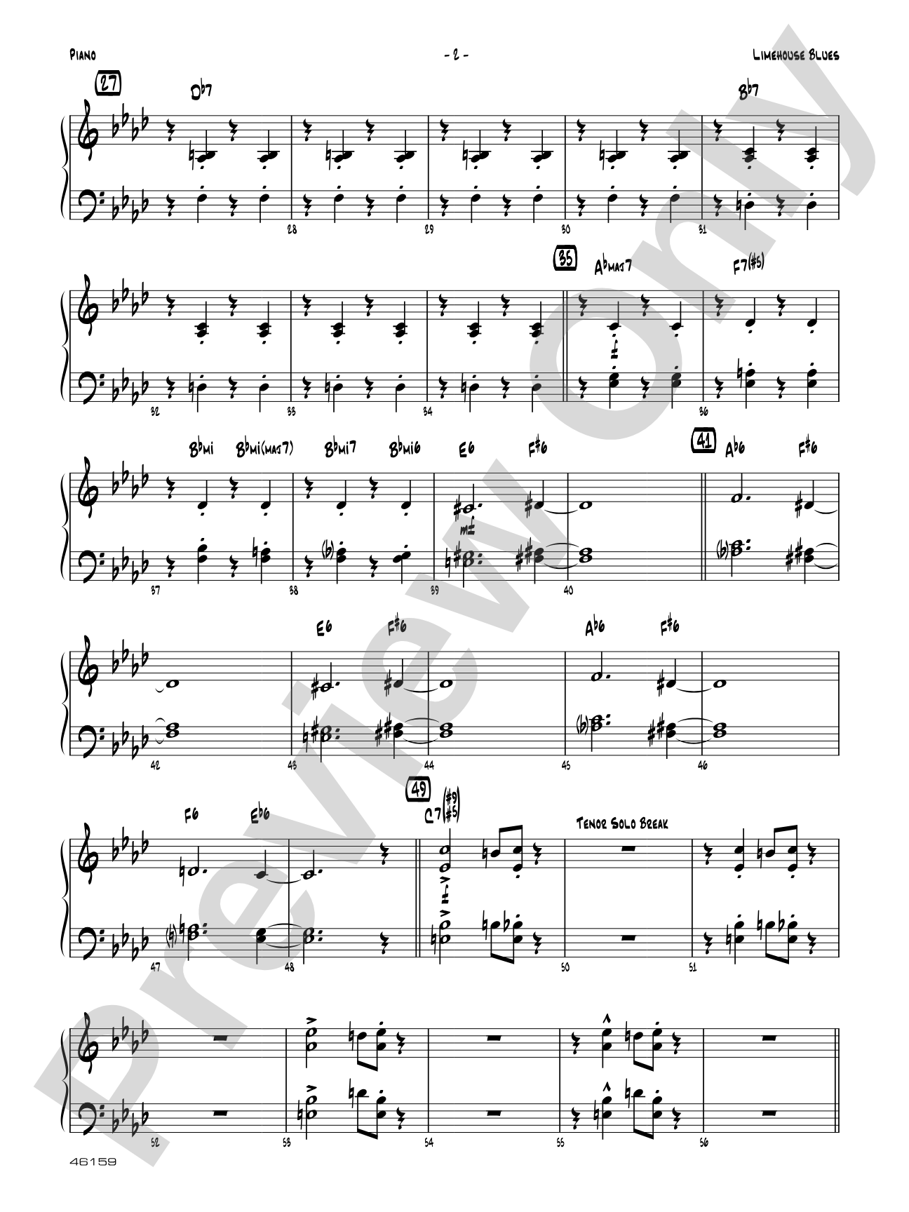 Limehouse Blues: Piano Accompaniment