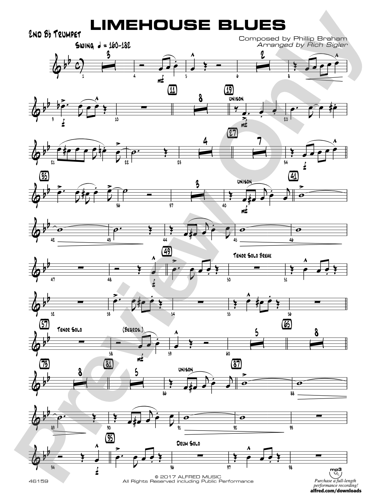 Limehouse Blues: 2nd B-flat Trumpet