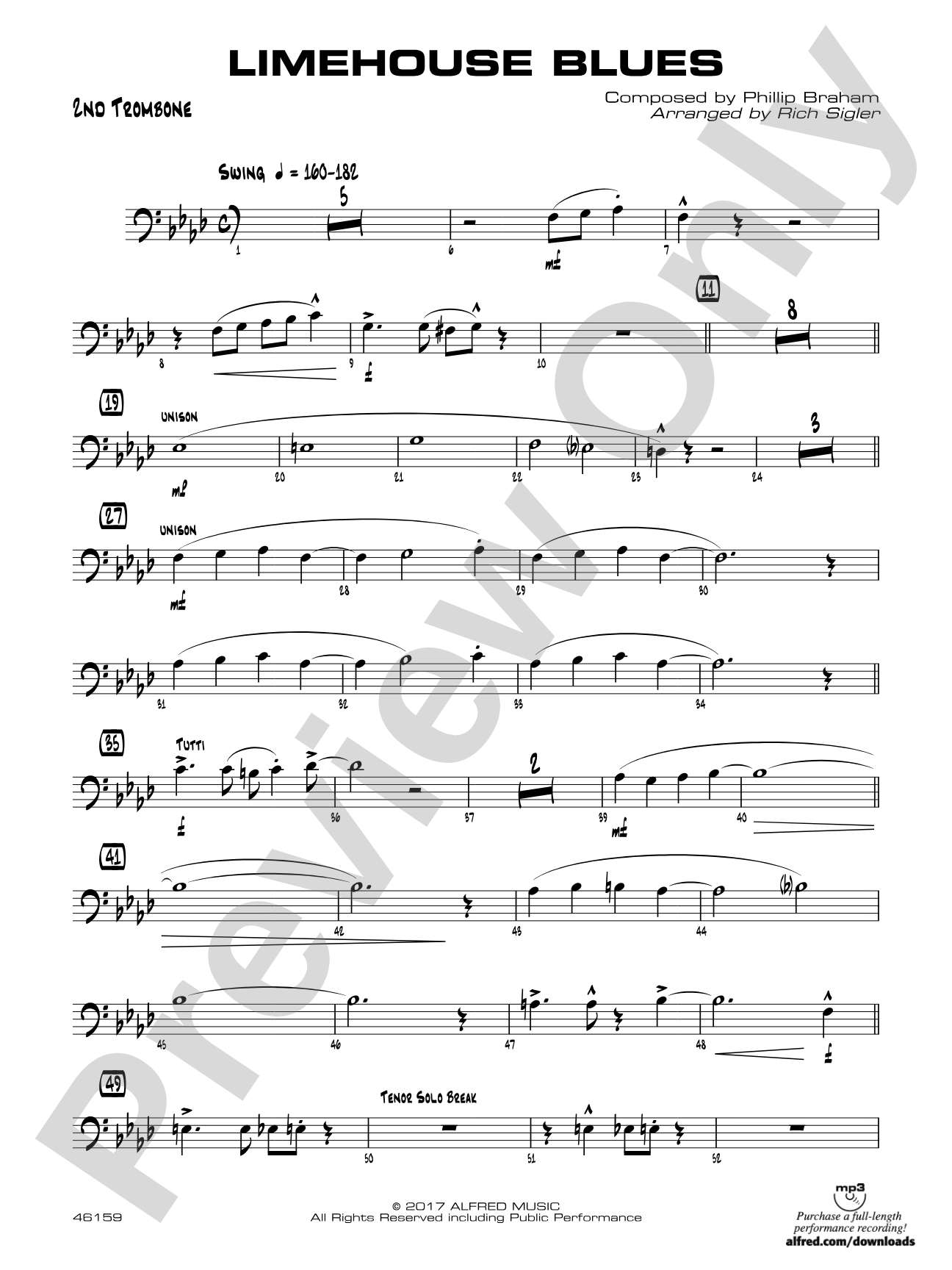 Limehouse Blues: 2nd Trombone