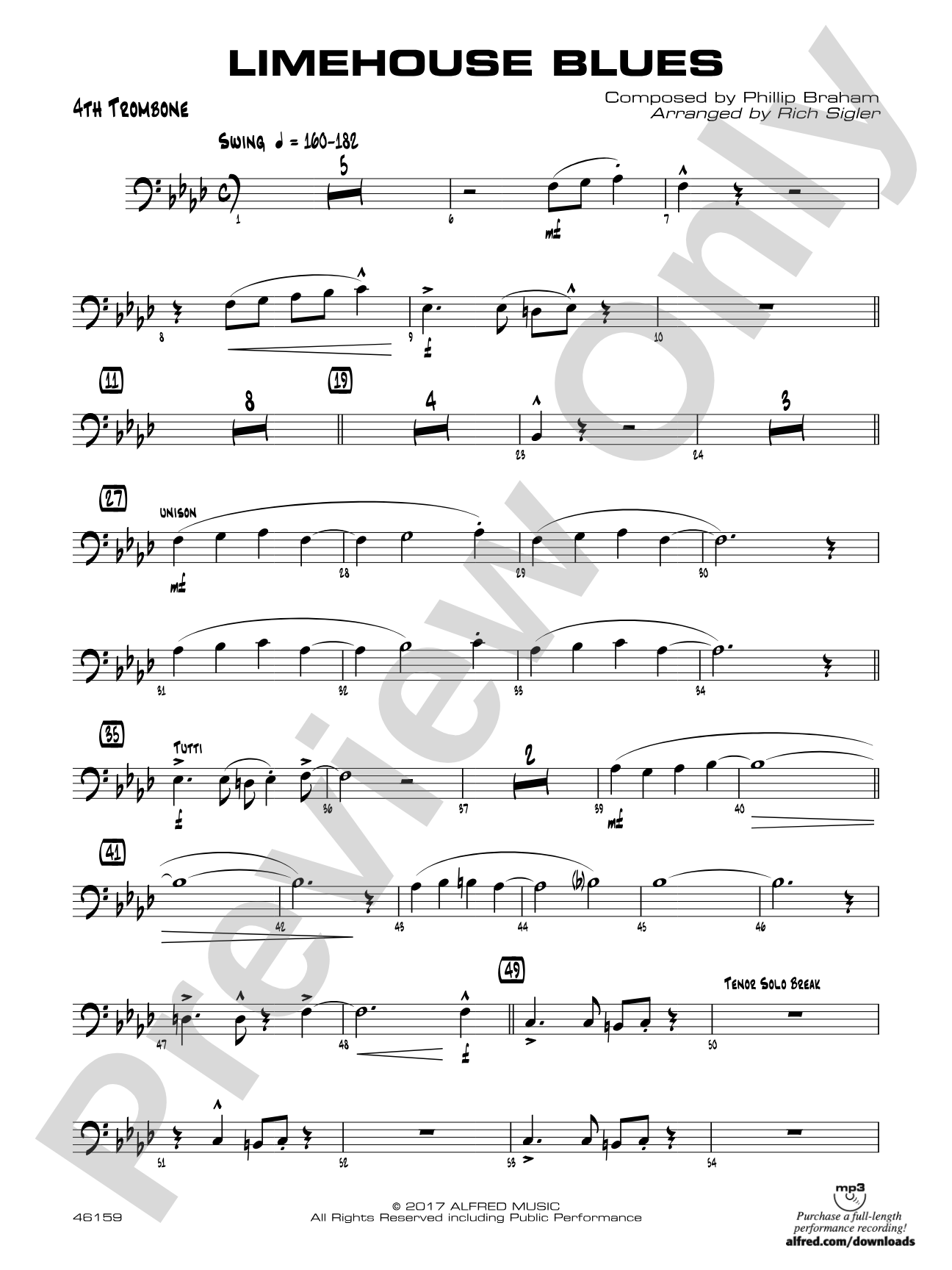 Limehouse Blues: 4th Trombone