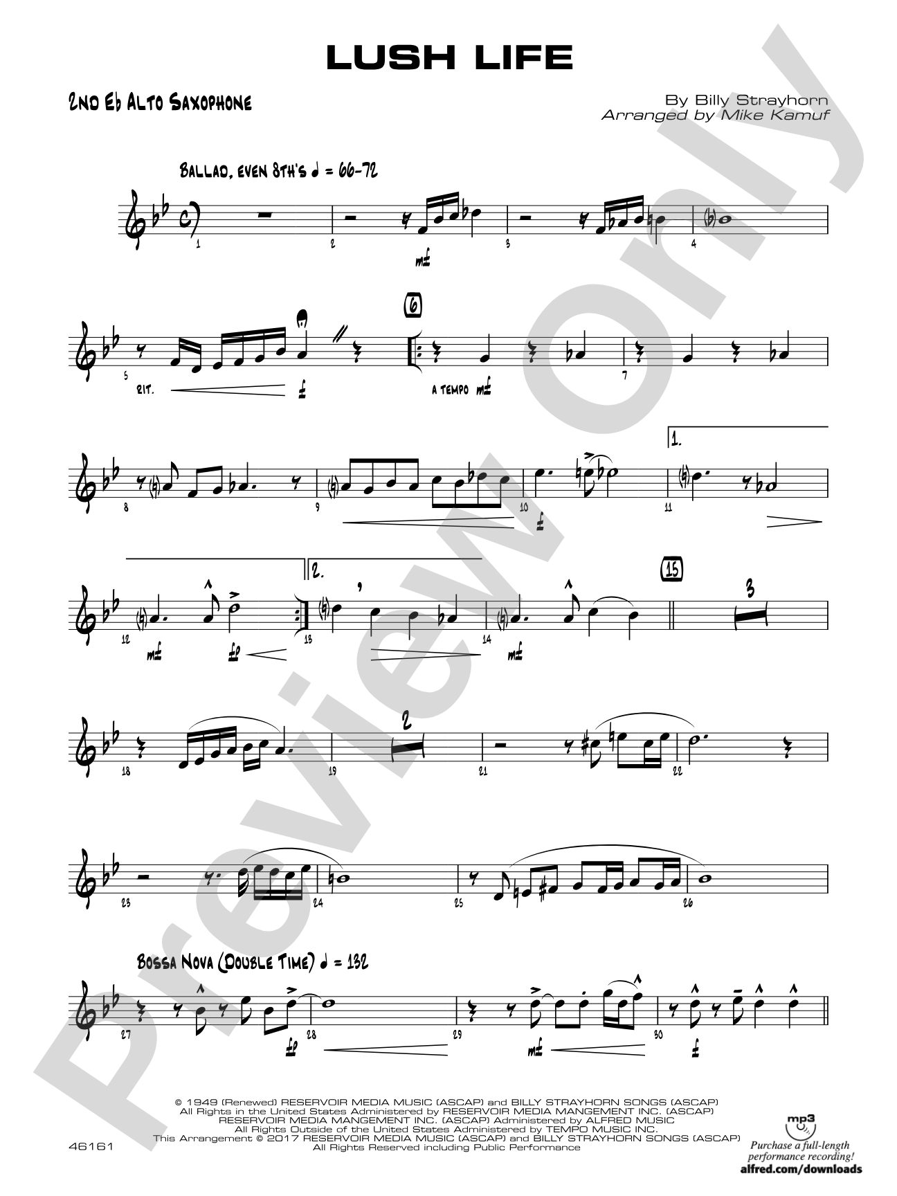 Lush Life: 2nd E-flat Alto Saxophone