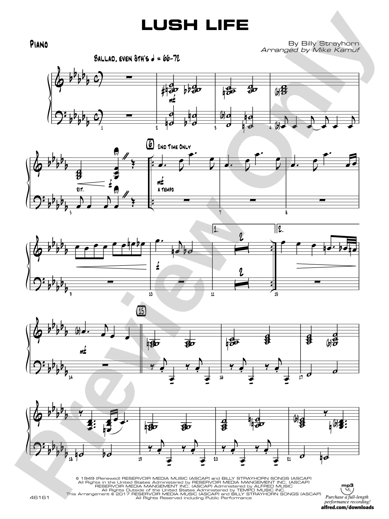 Lush Life: Piano Accompaniment