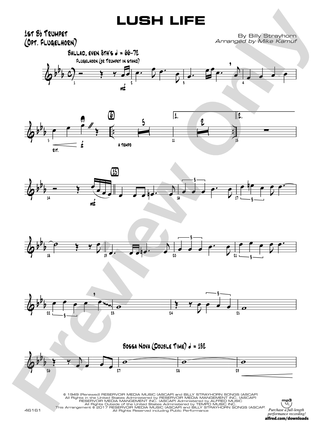 Lush Life: 1st B-flat Trumpet