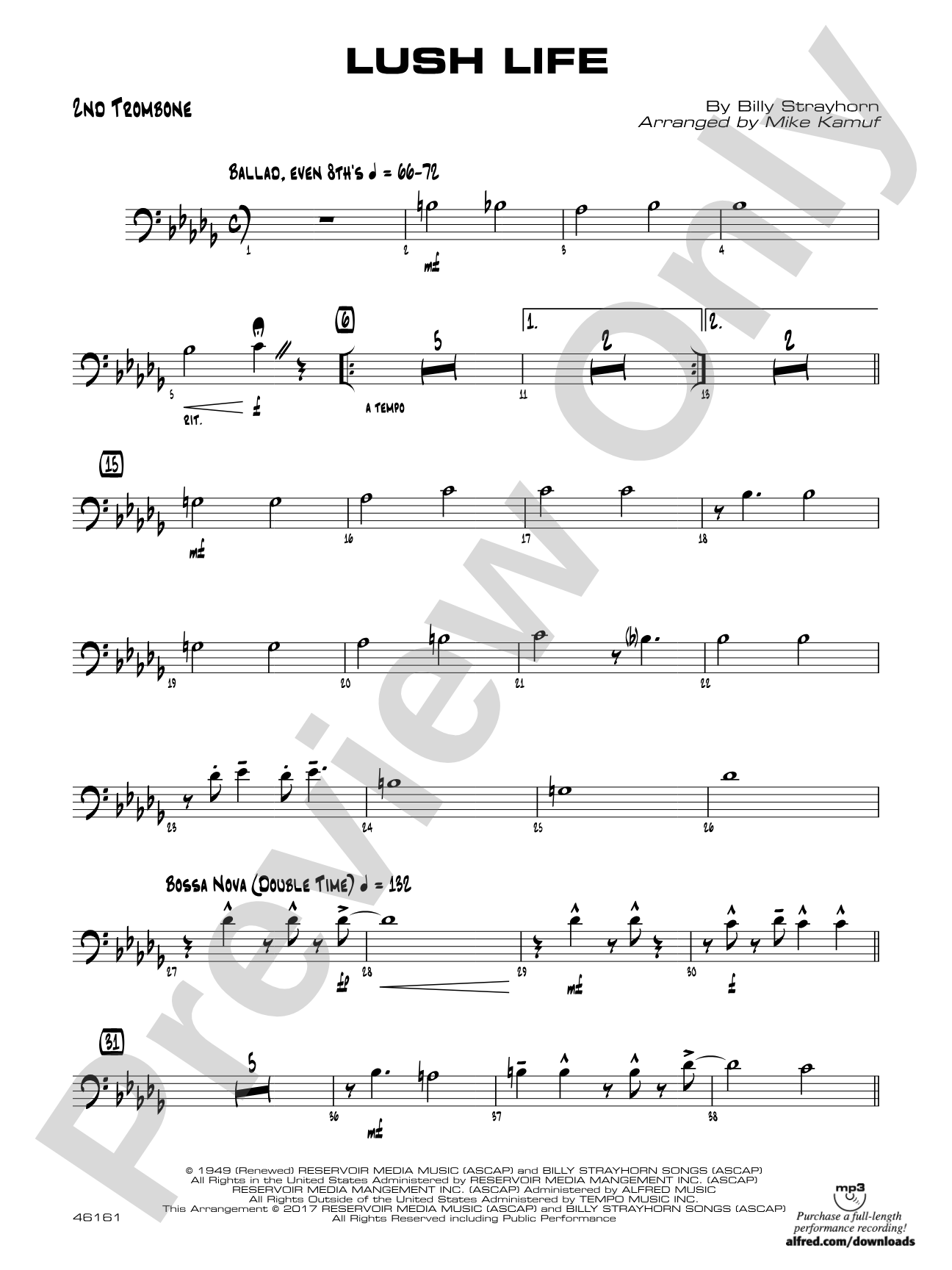 Lush Life: 2nd Trombone