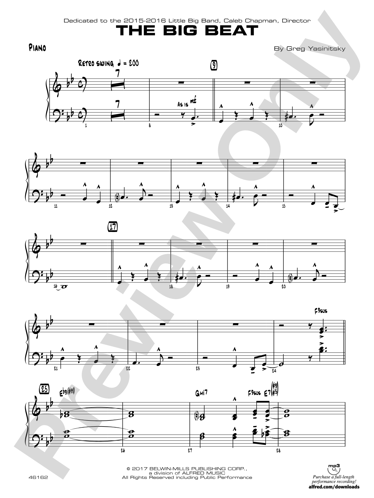 The Big Beat: Piano Accompaniment
