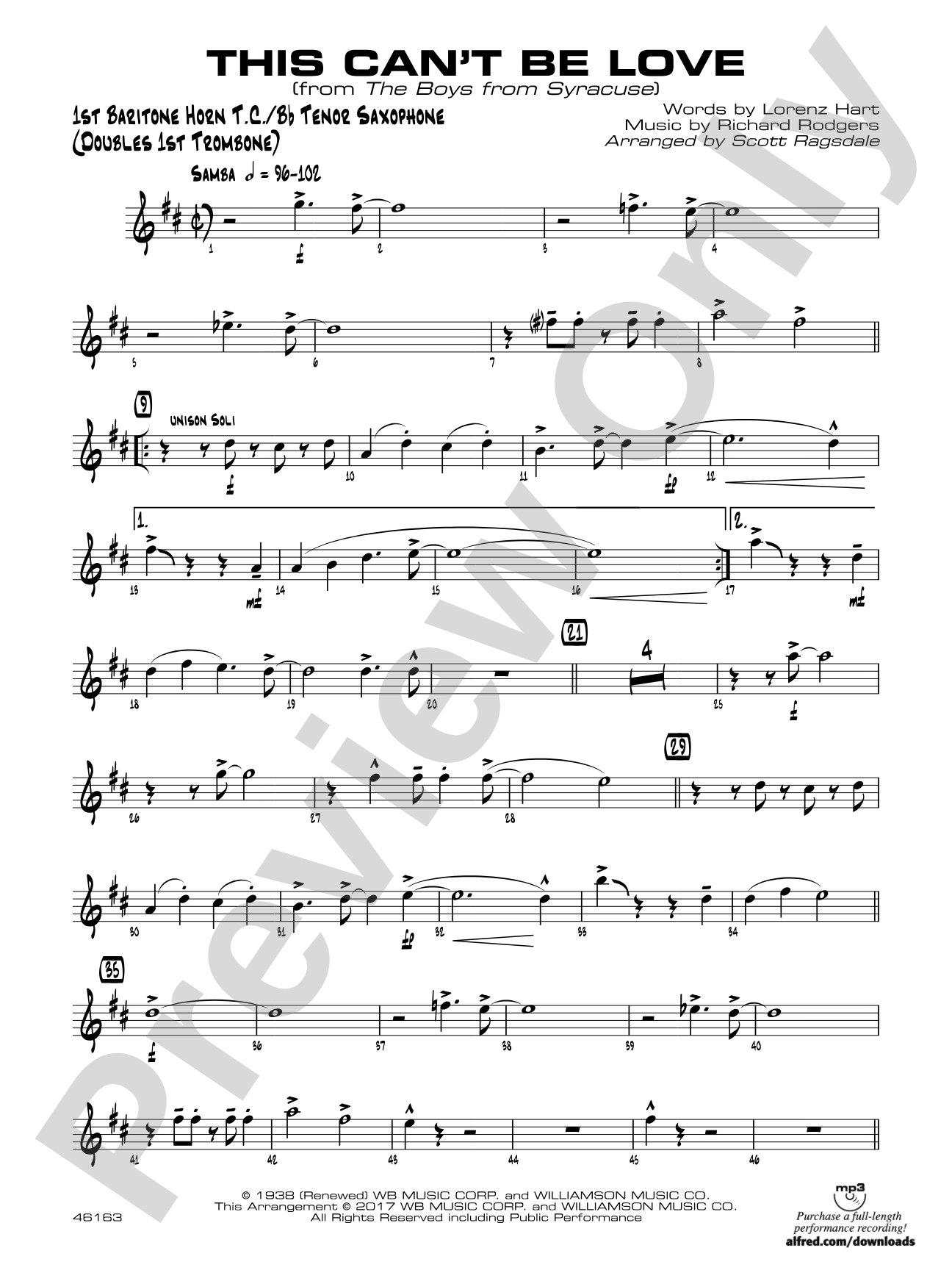 This Can't Be Love: Baritone T.C.