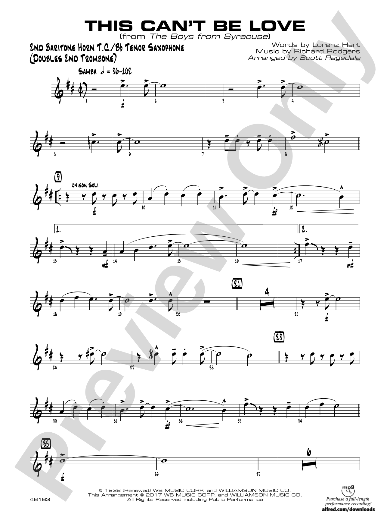 This Can't Be Love: 2nd Baritone T.C.