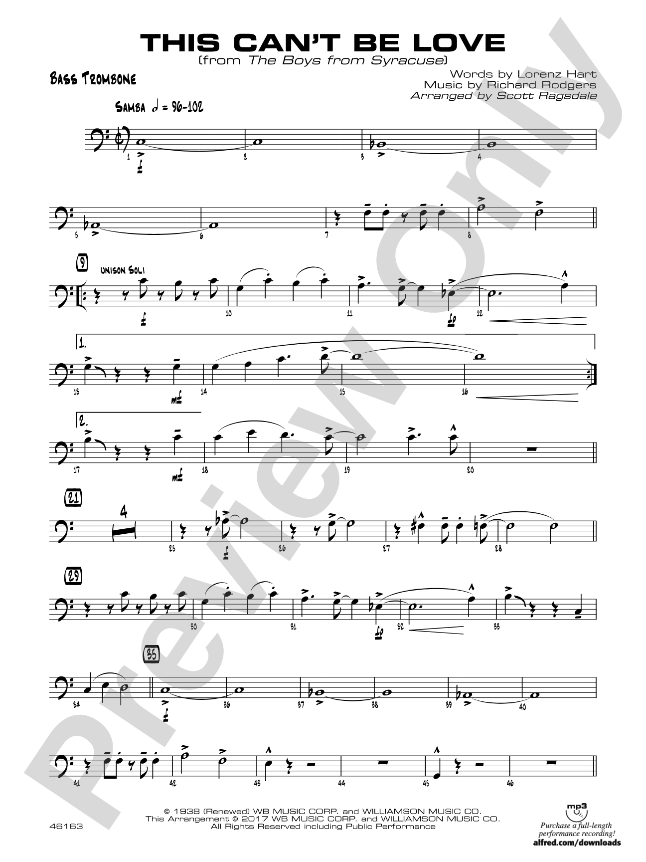 This Can't Be Love: Bass Trombone