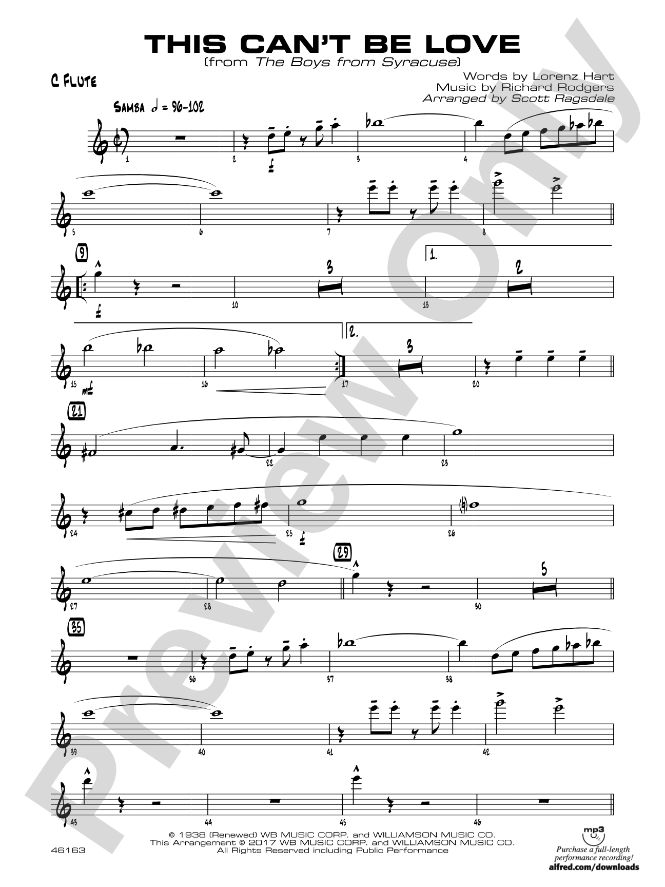 This Can't Be Love: Flute