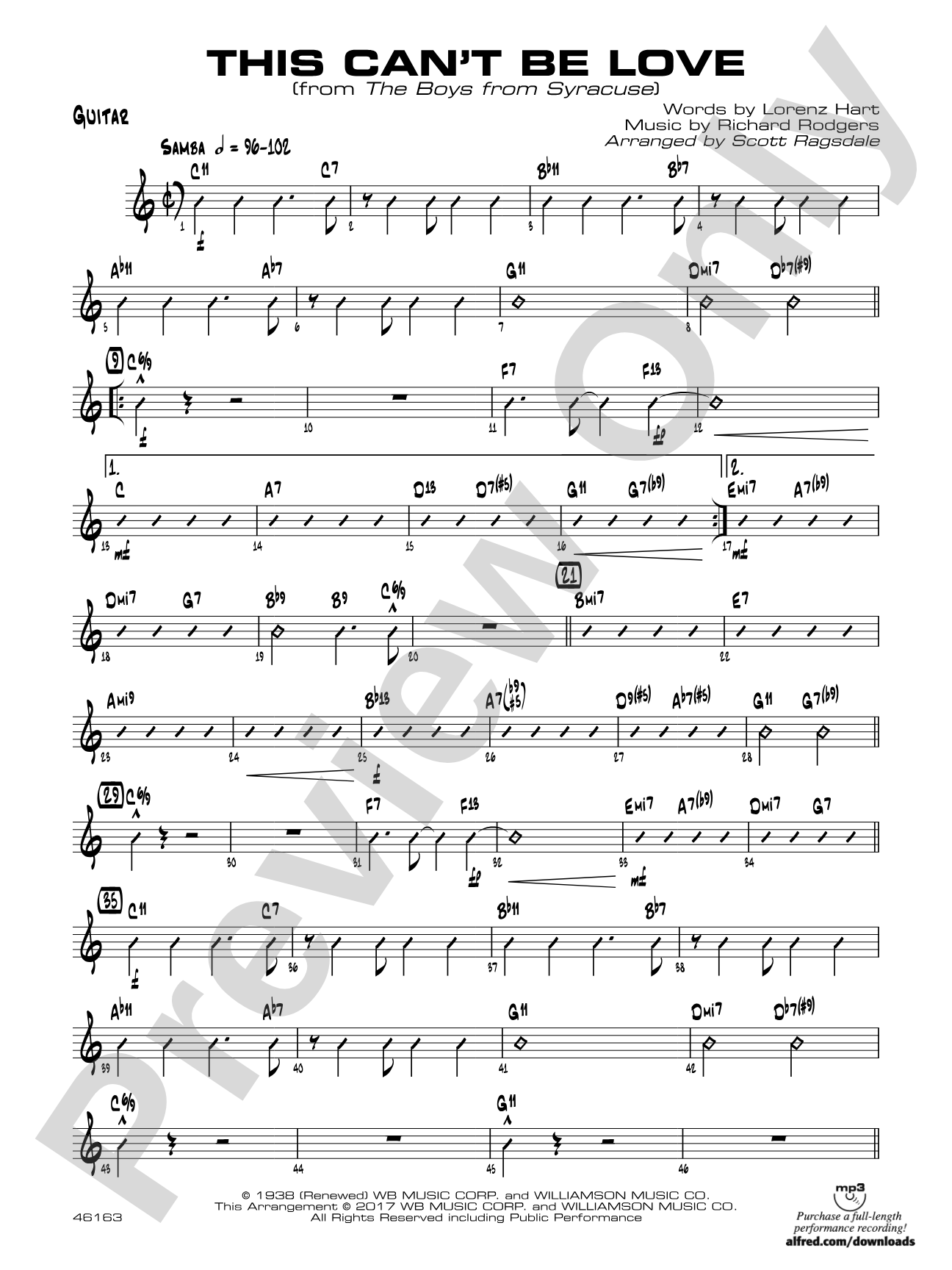 This Can't Be Love: Guitar