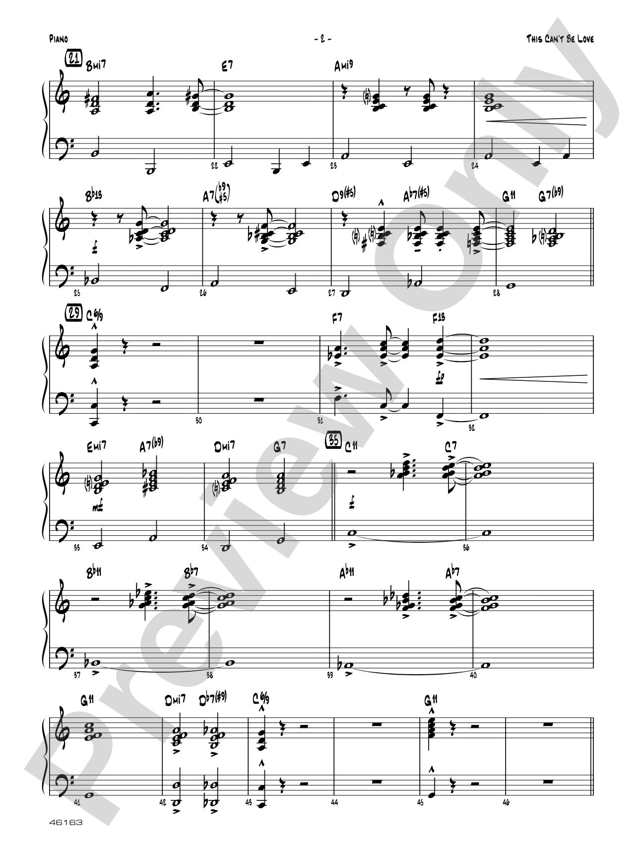 This Can't Be Love: Piano Accompaniment