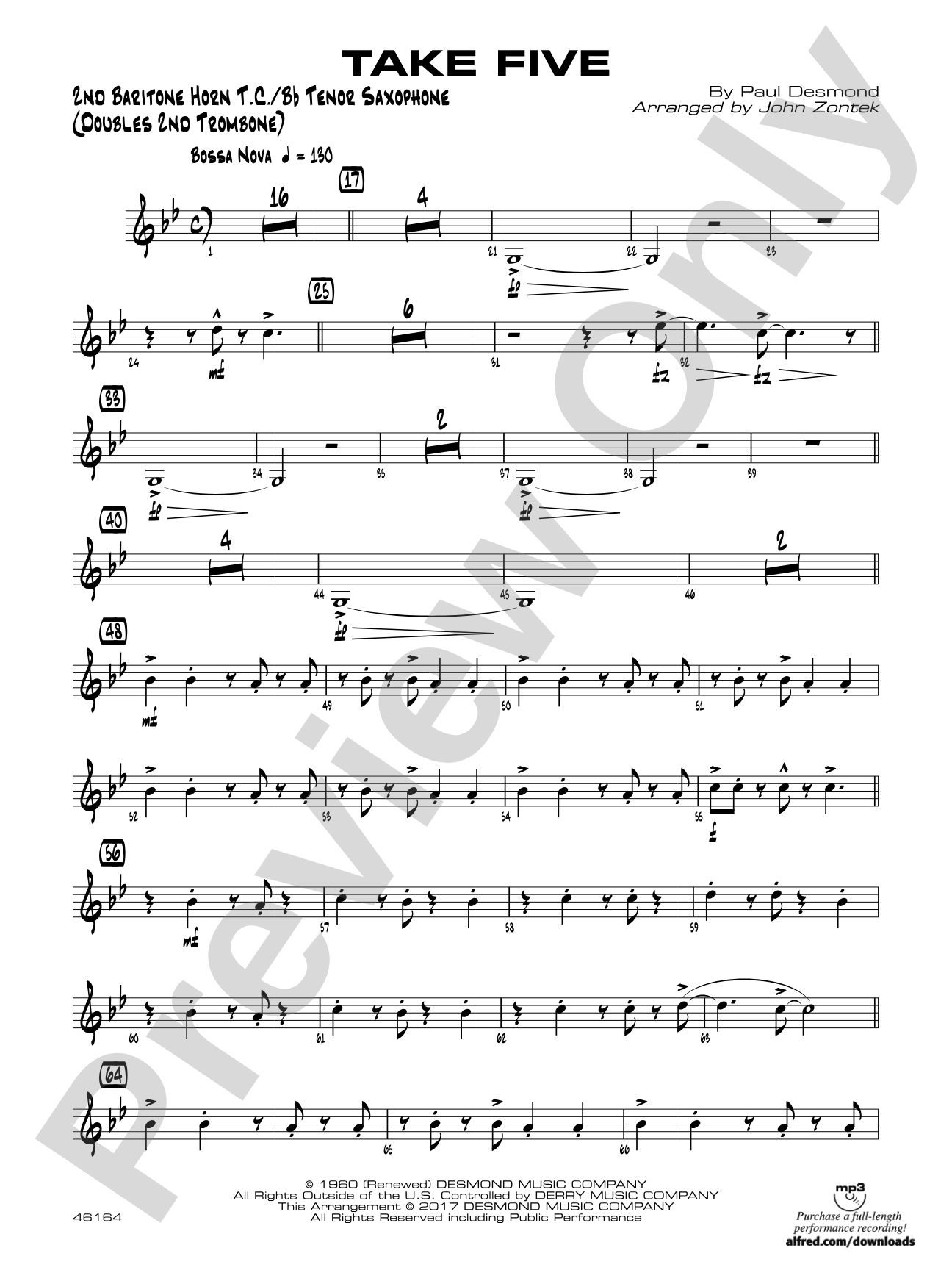 Take Five: 2nd Baritone T.C.
