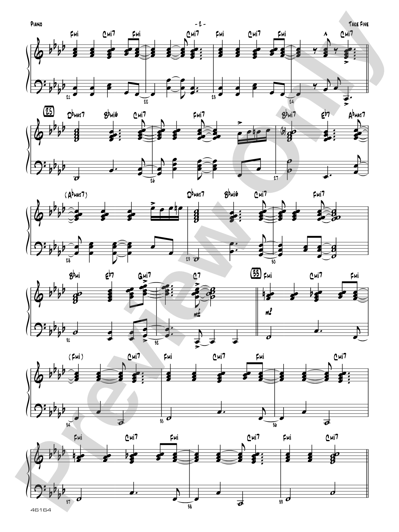 Take Five: Piano Accompaniment