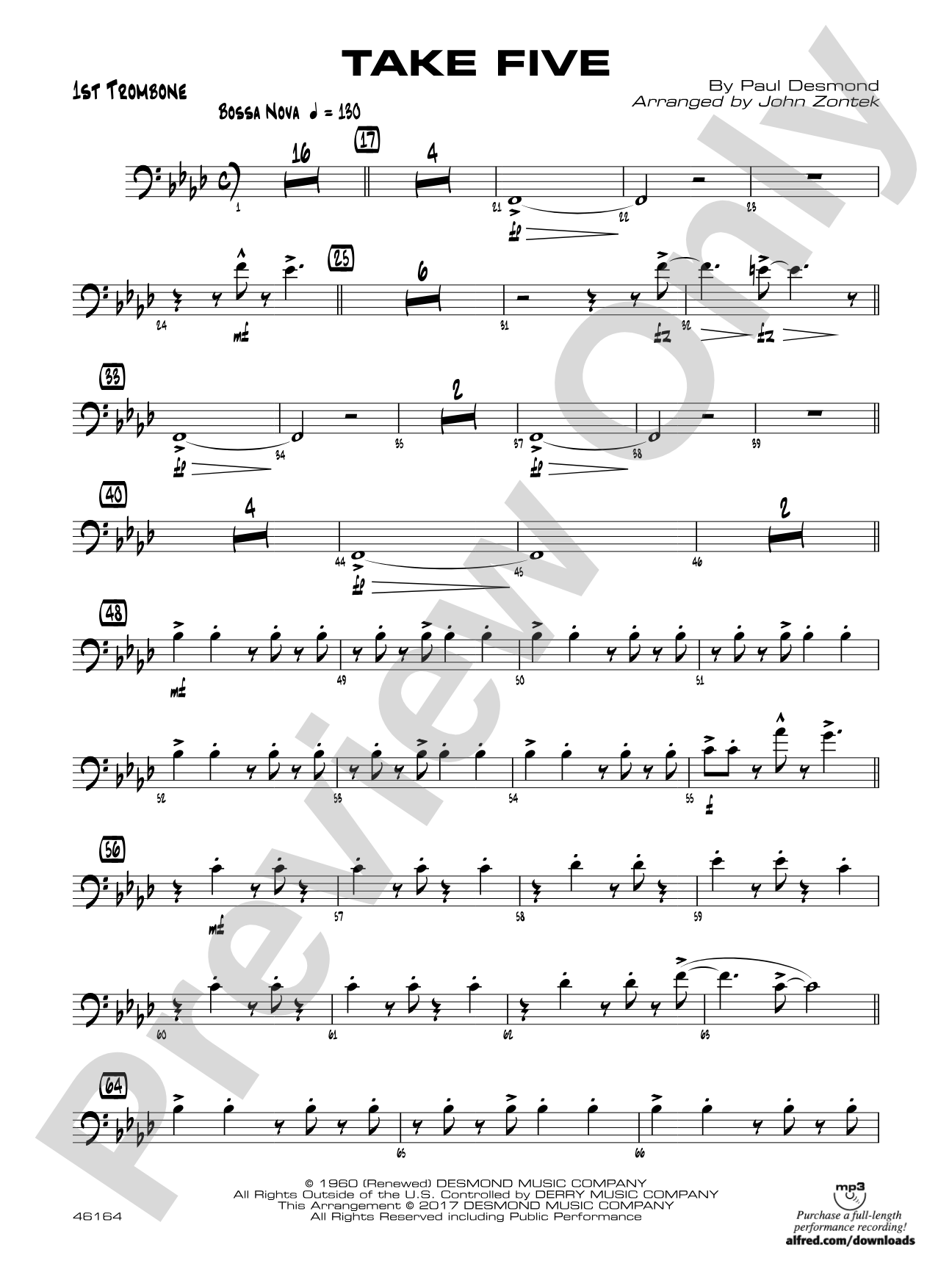 Take Five: 1st Trombone