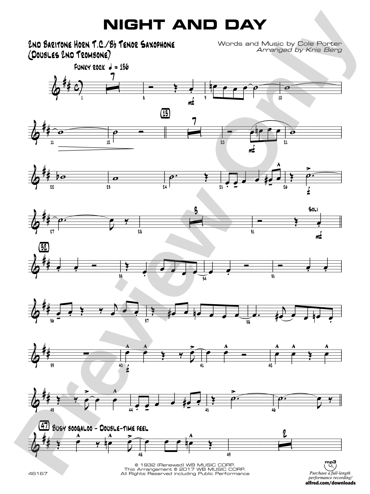 Night and Day: 2nd Baritone T.C.