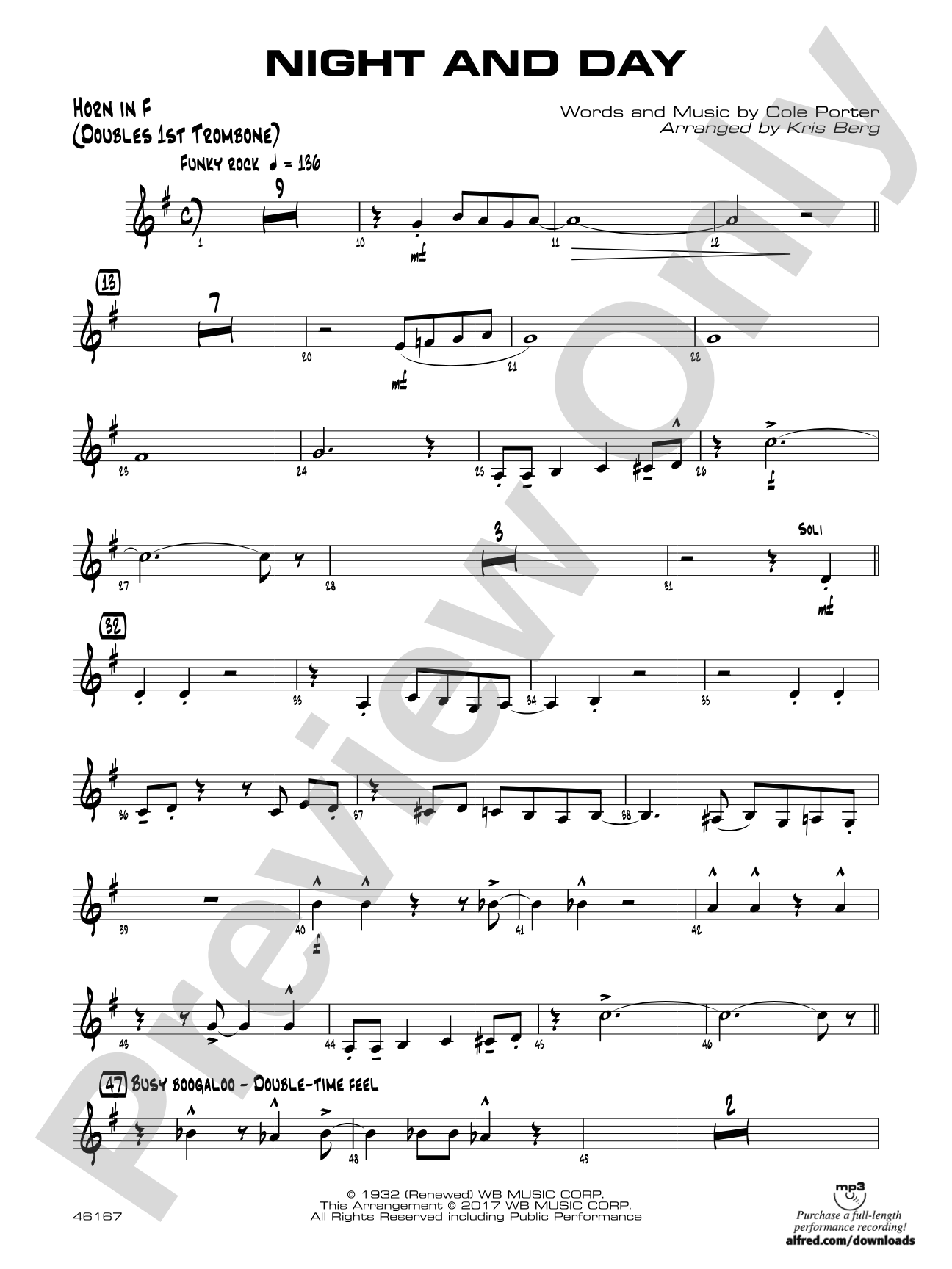 Night and Day: 1st F Horn