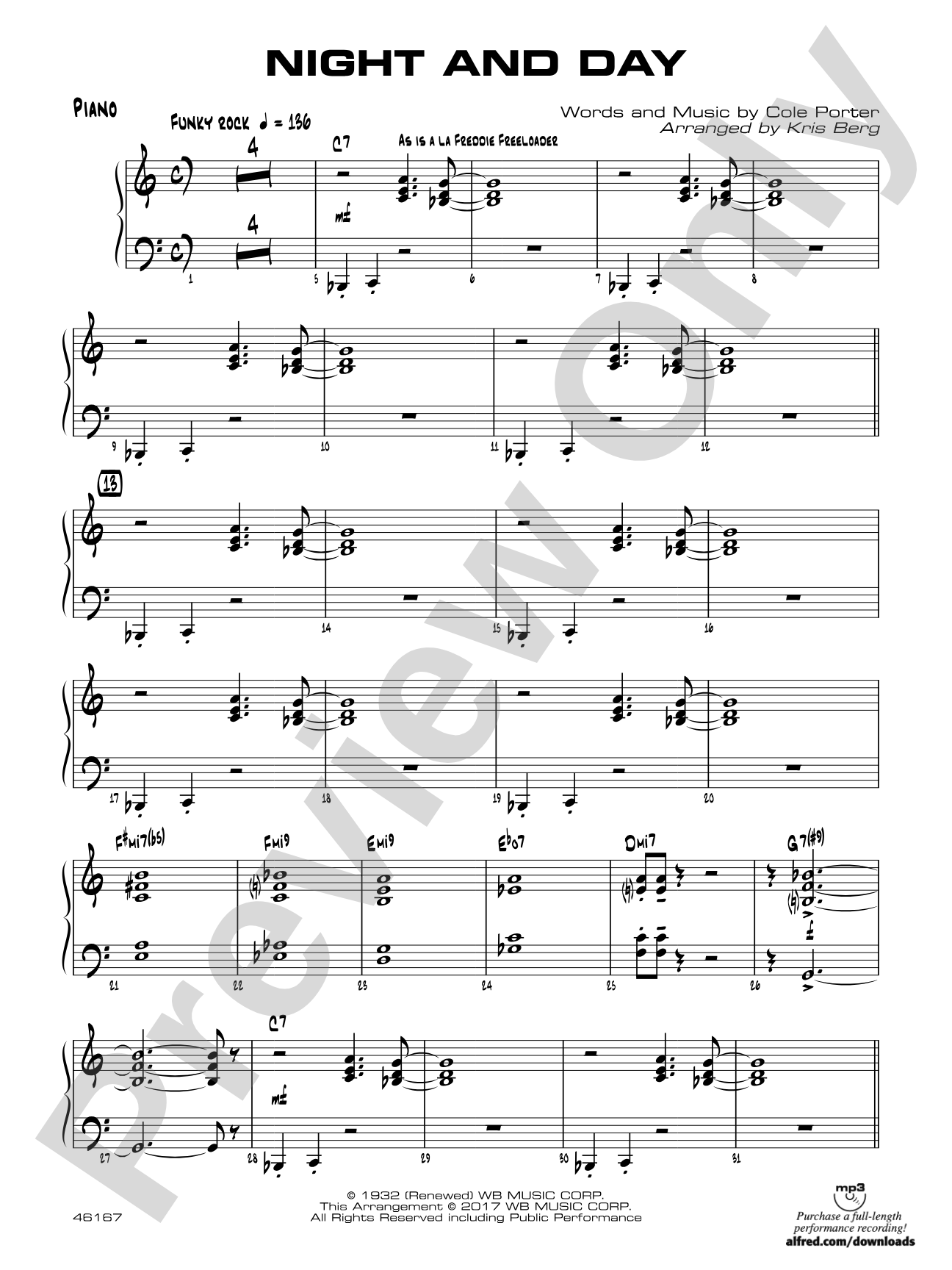 Night and Day: Piano Accompaniment