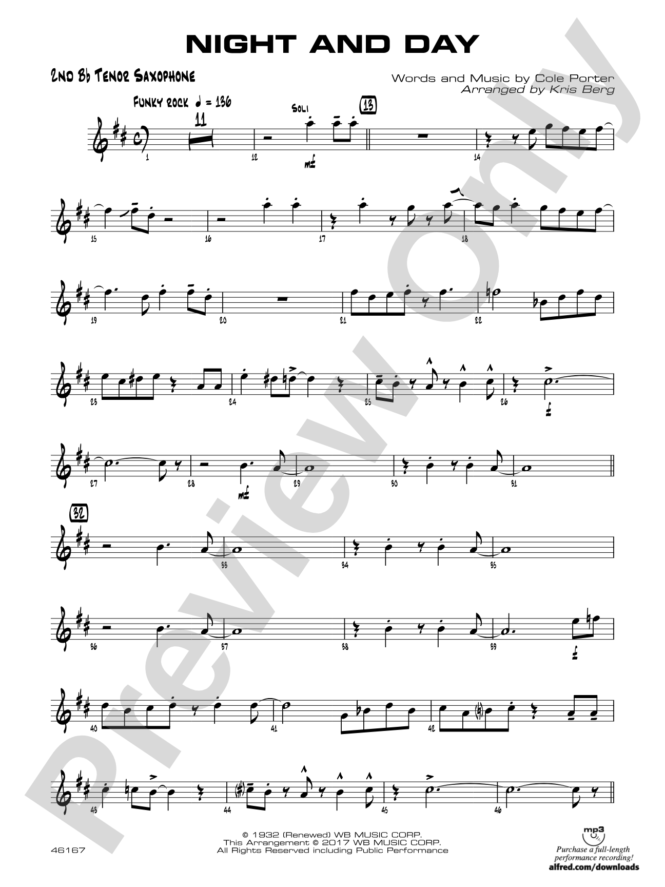 Night and Day: 2nd B-flat Tenor Saxophone