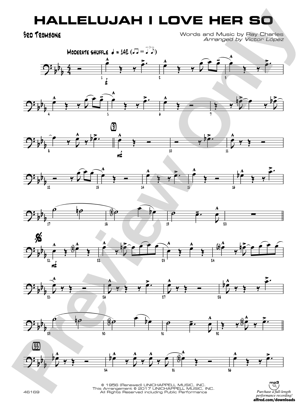 Hallelujah I Love Her So: 3rd Trombone