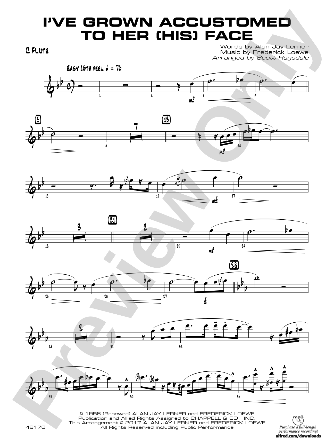 I've Grown Accustomed to Her (His) Face: Flute