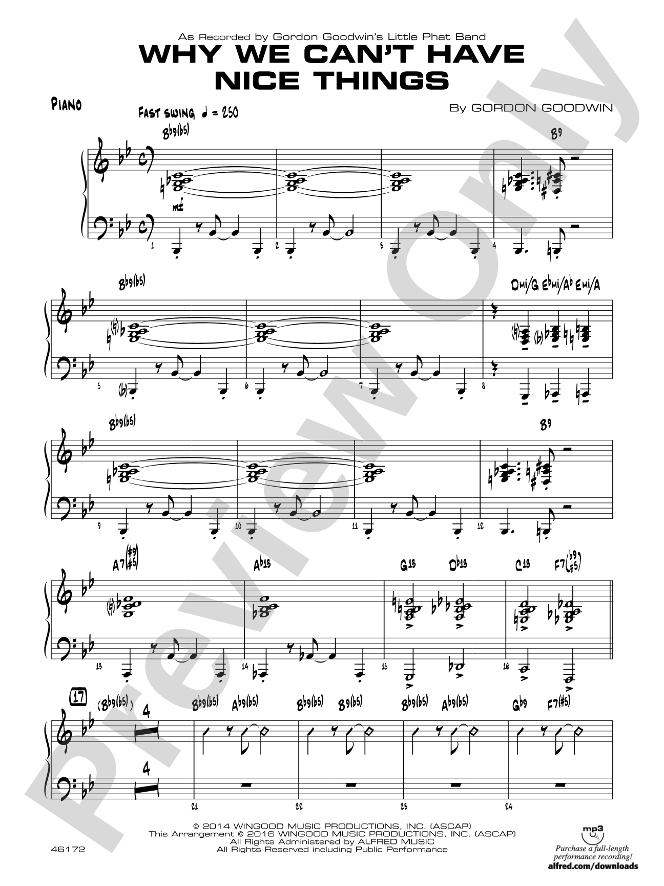 Why We Can't Have Nice Things: Piano Accompaniment