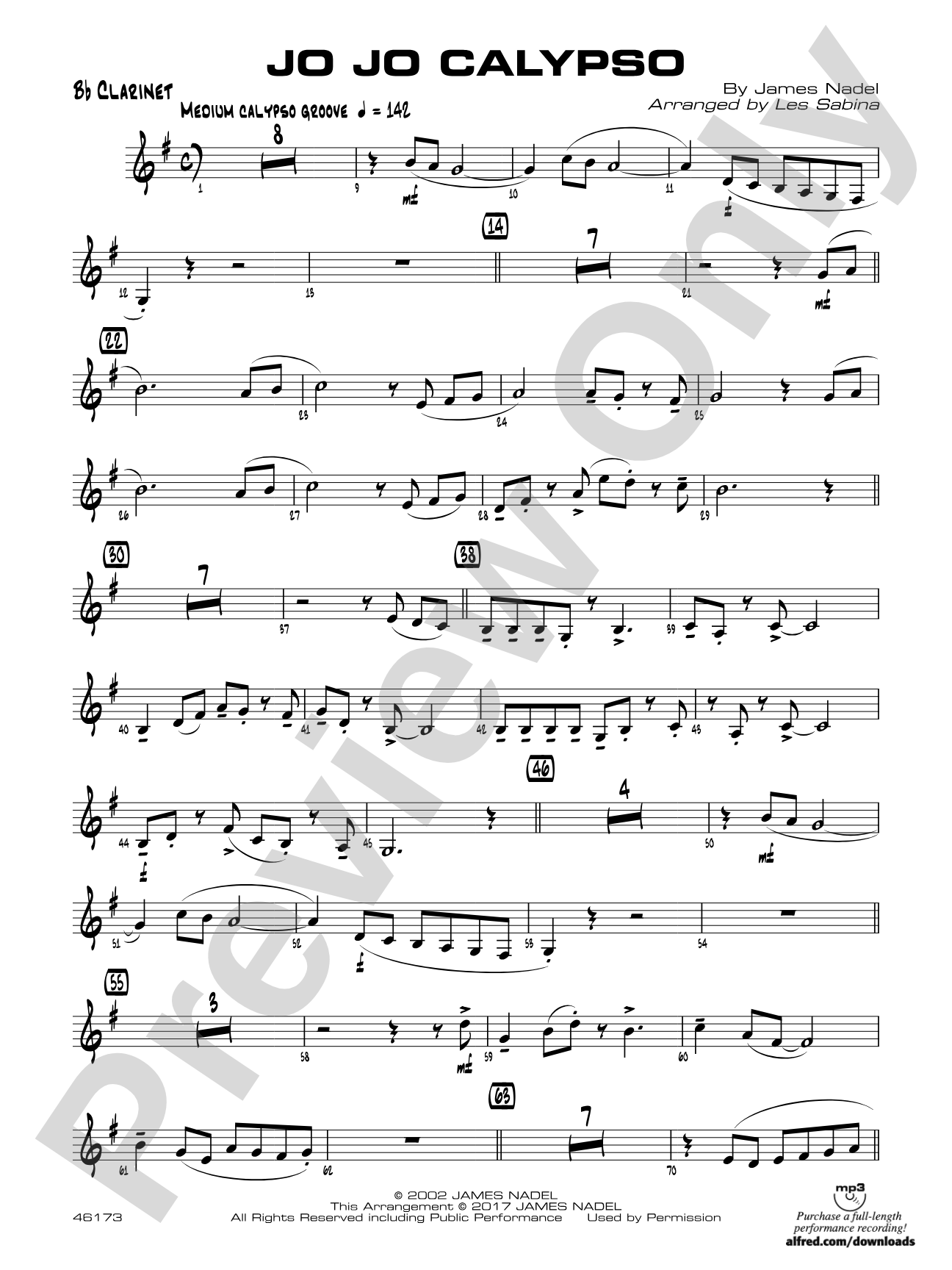 Jo Jo Calypso: 1st B-flat Clarinet