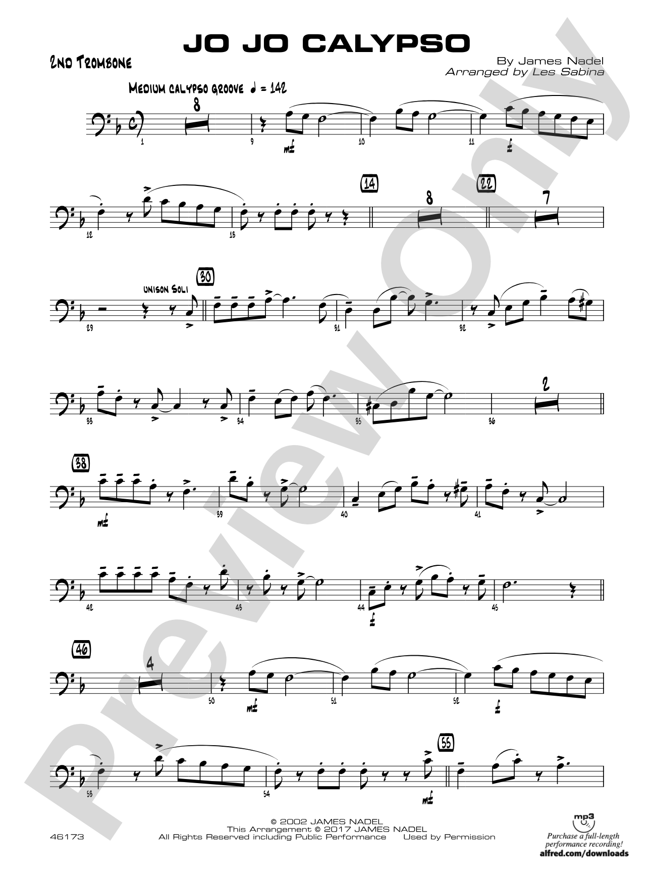 Jo Jo Calypso: 2nd Trombone