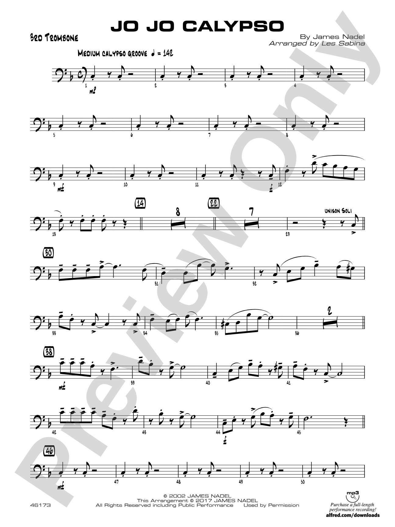 Jo Jo Calypso: 3rd Trombone