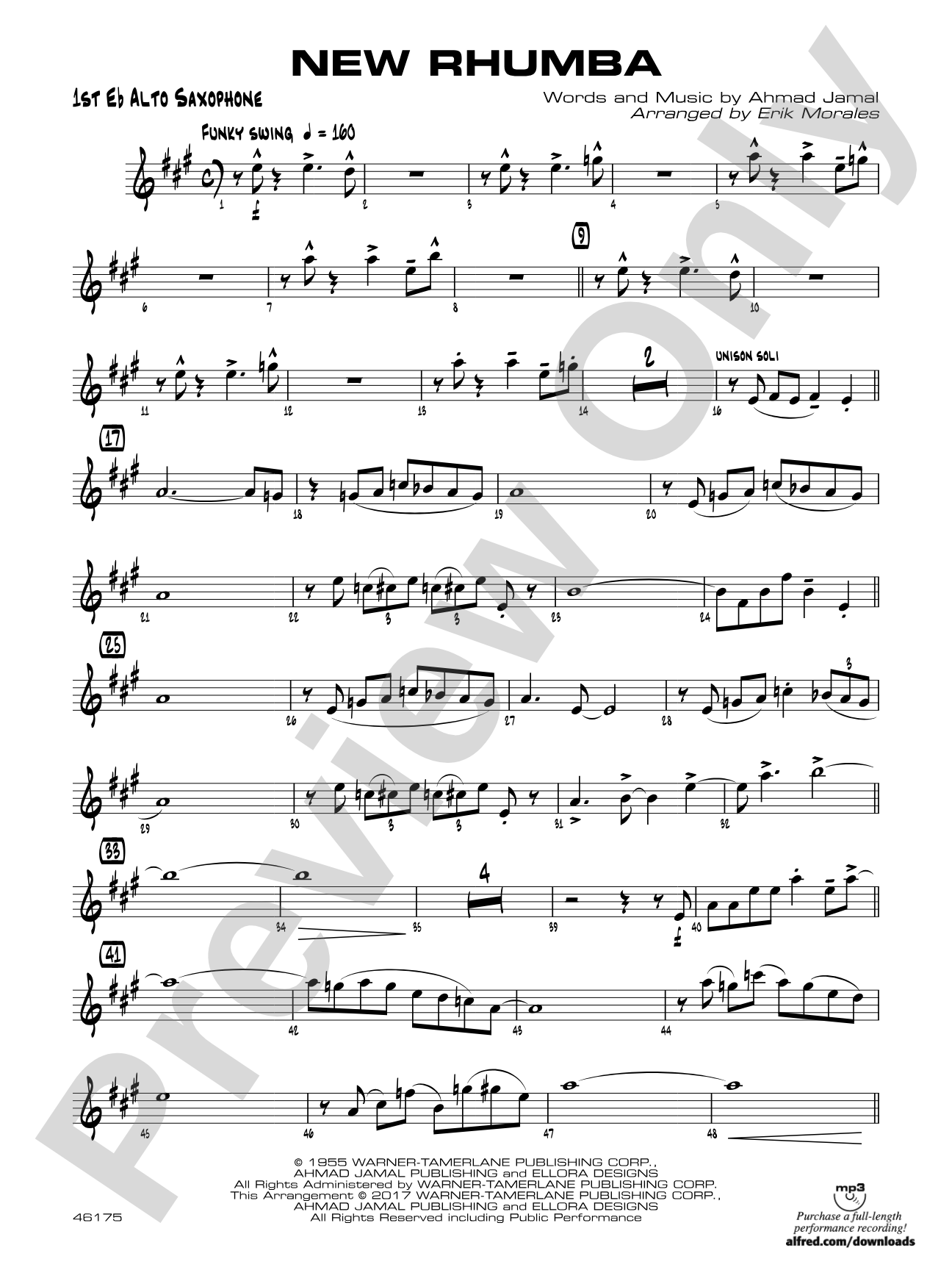 New Rhumba: E-flat Alto Saxophone