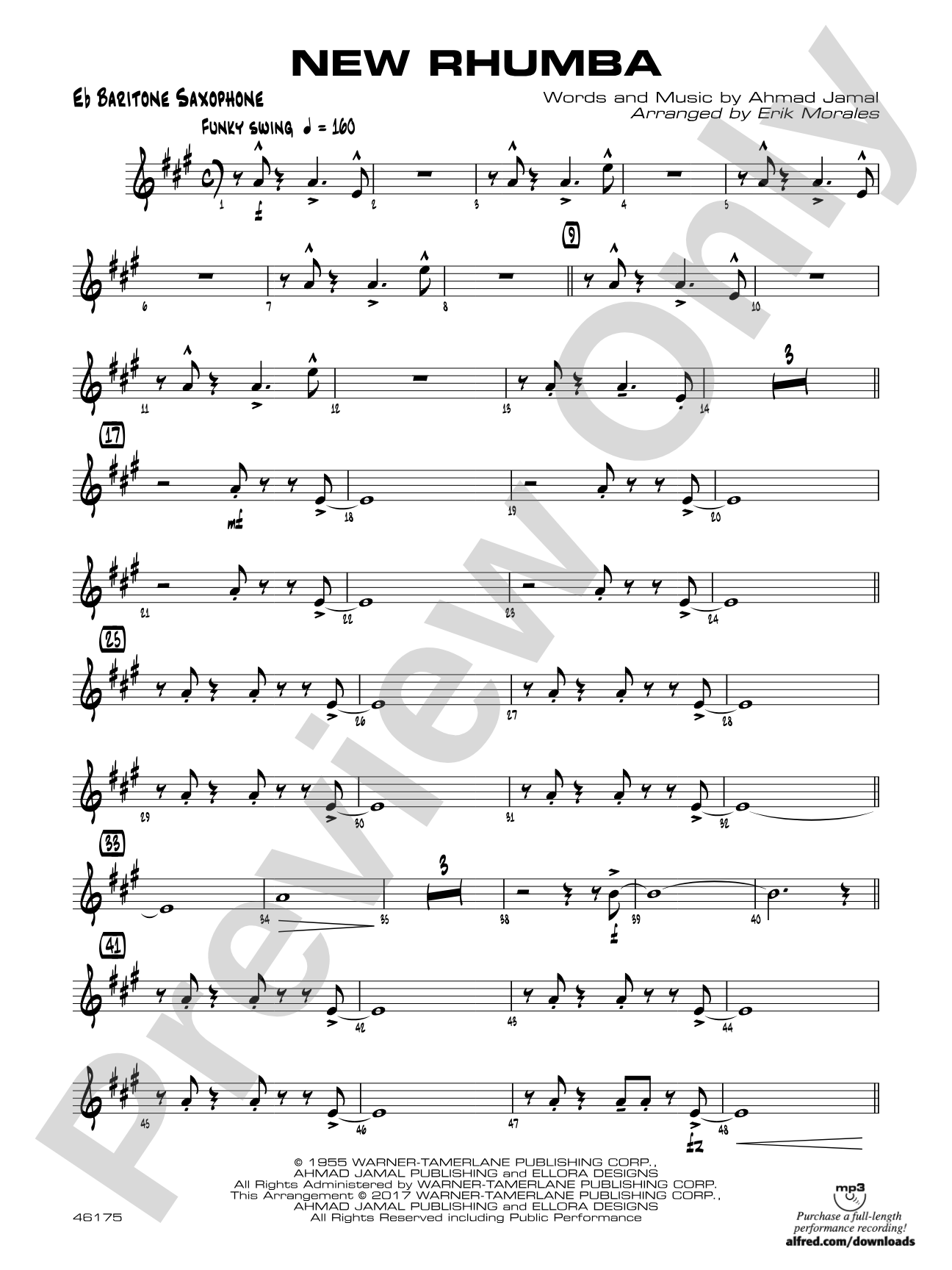 New Rhumba: E-flat Baritone Saxophone