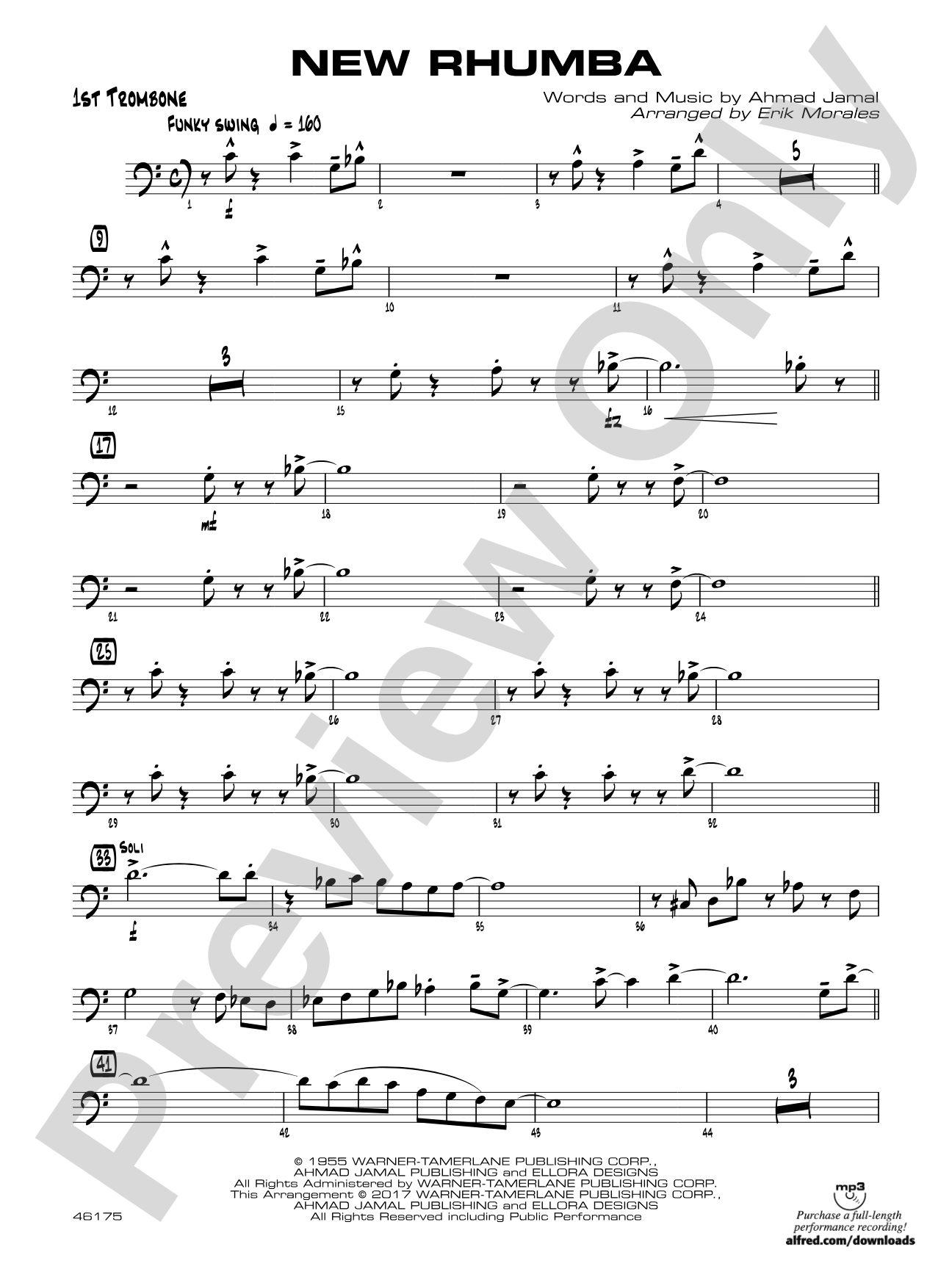 New Rhumba: 1st Trombone