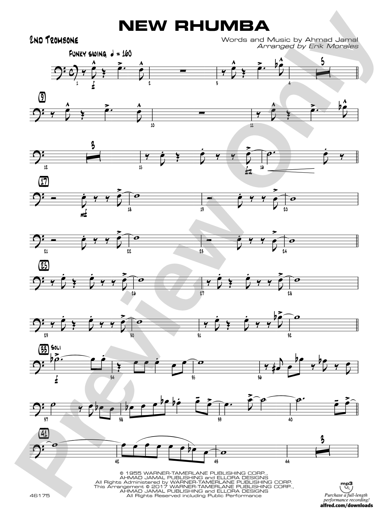 New Rhumba: 2nd Trombone