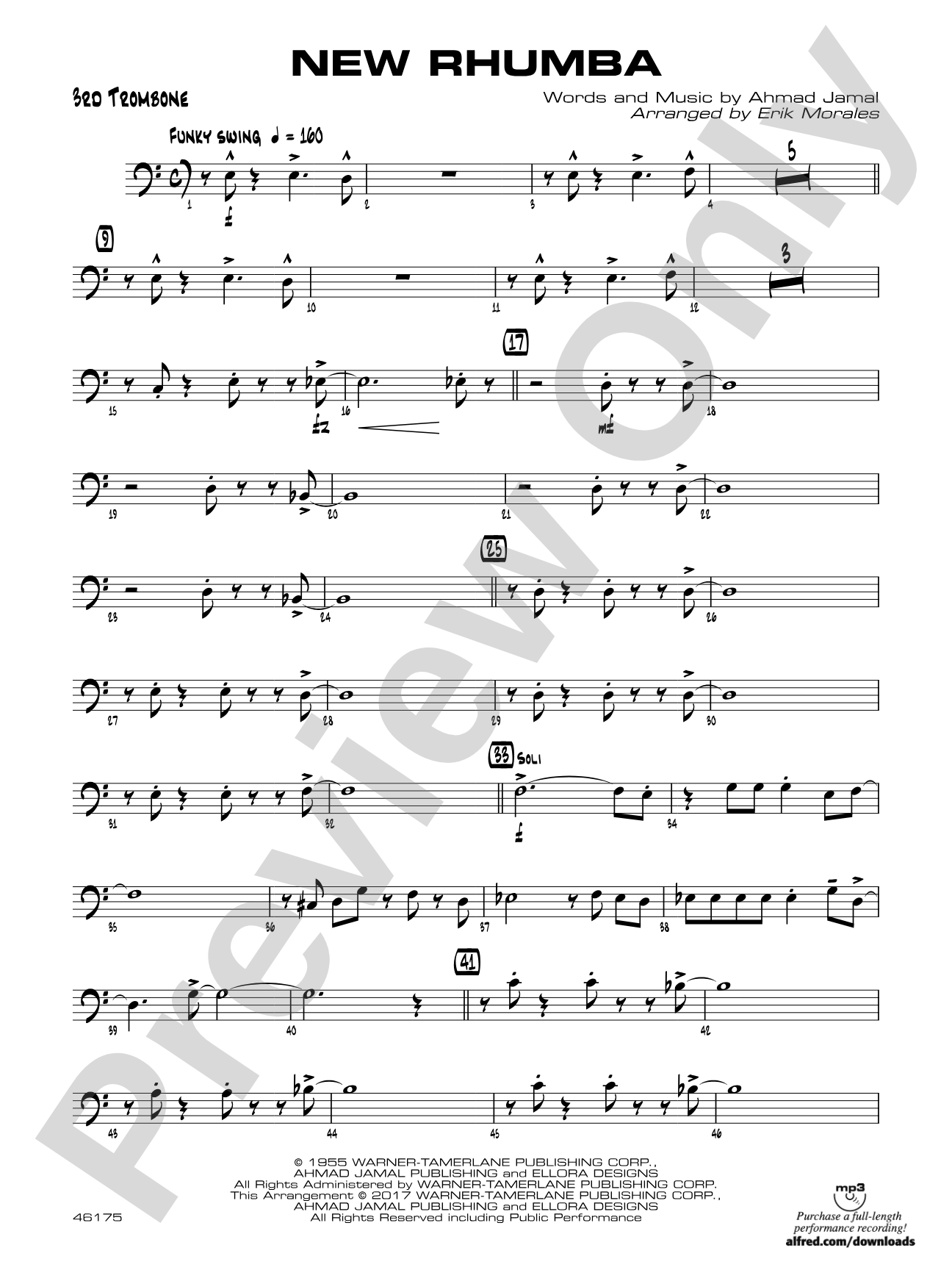 New Rhumba: 3rd Trombone
