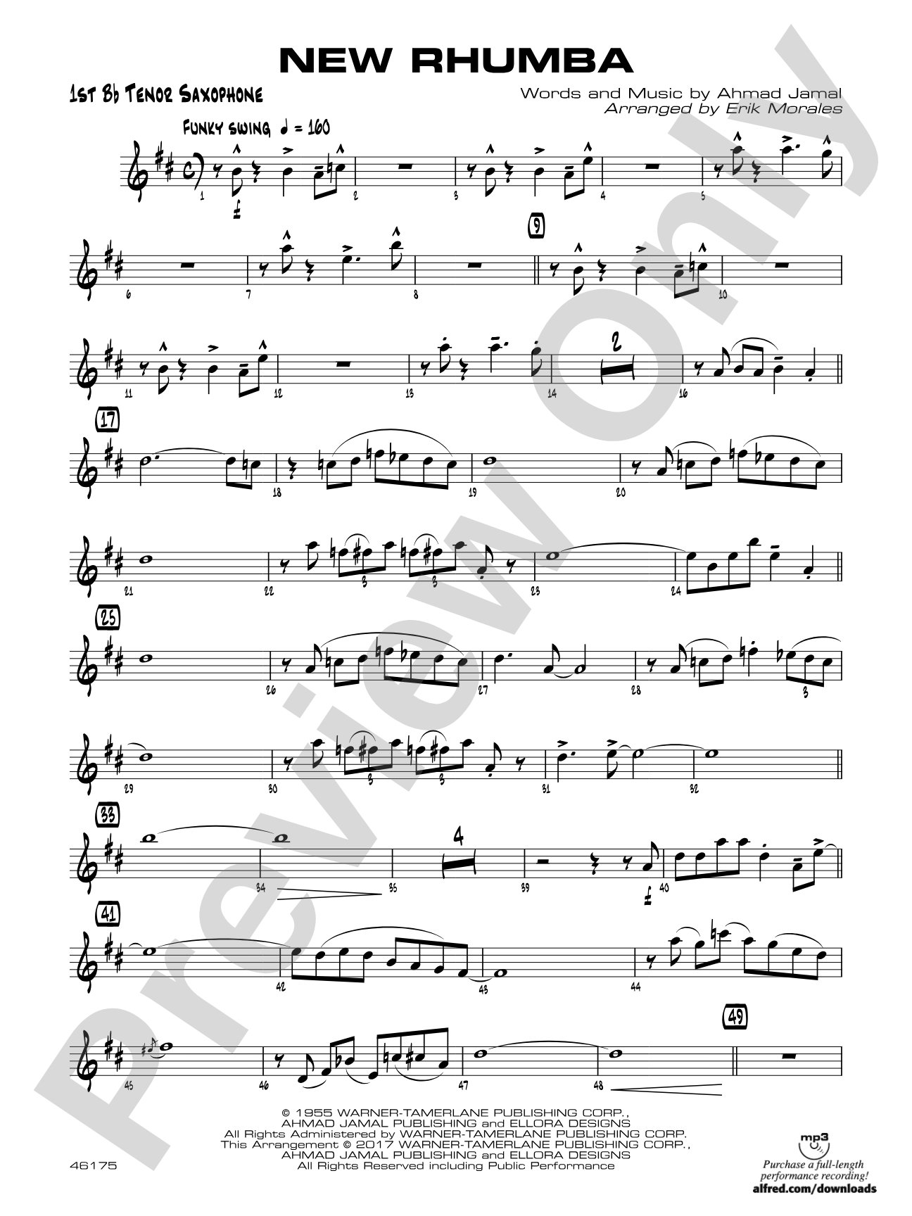 New Rhumba: B-flat Tenor Saxophone